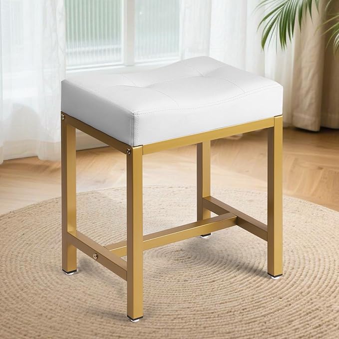 Silla De Escritorio Sin Apoyabrazos Cuero Sintético Blanco