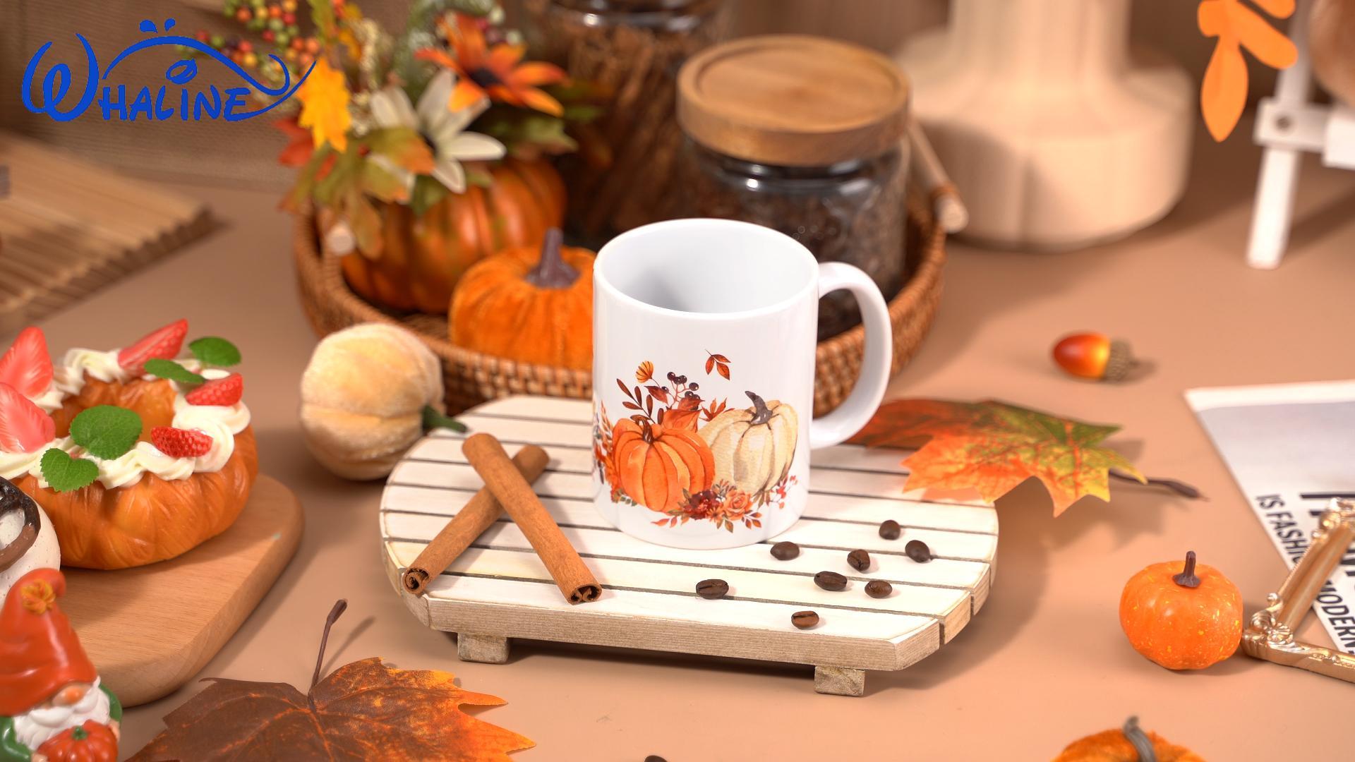 Taza de cerámica otoñal Whaline 12 oz miniatura 7