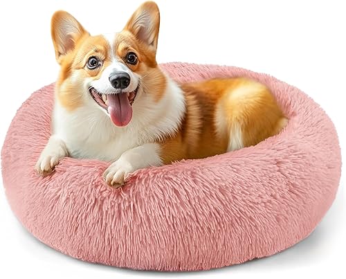 Miniatura 25 de Hoewina - Cama para perros y gatos pequeños y medianos, de interior, 20 pulgadas, dónut calmante, cama para cachorros y gatitos, cama redonda,
