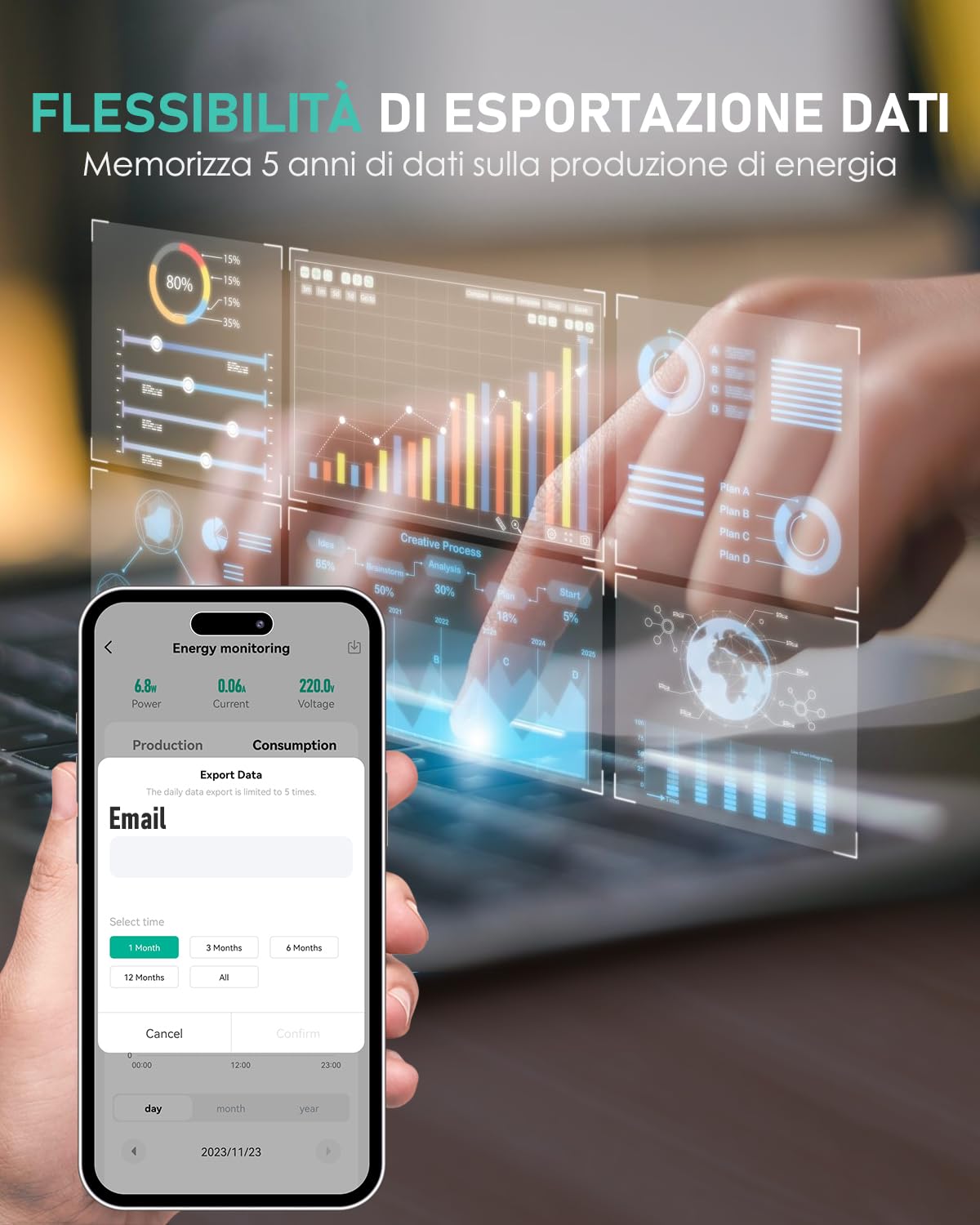 GreenSun Presa Intelligente Wifi - Presa Smart PV Consumo Energia Bidirezionale Compatibile con Alexa Comandata Timer Programmabile con Tuya Smart Life Tempo di Preselezione 2.4GHz 2PC