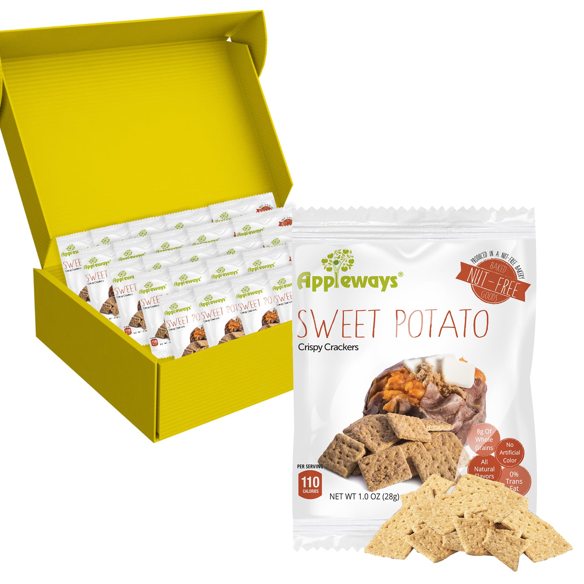 Appleways Sweet Potato / 1 Ounce (Pack of 20) / 20 Crackers