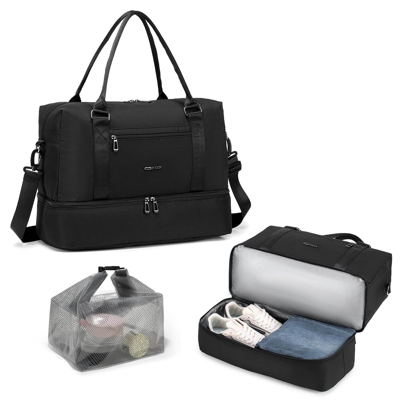 COSCOOA For Spirit Airlines Personal Item Travel Bag 18x14x8 inch Underseat with Wet Pocket & Shoe Compartment & Tsa Approved Toiletry Bag