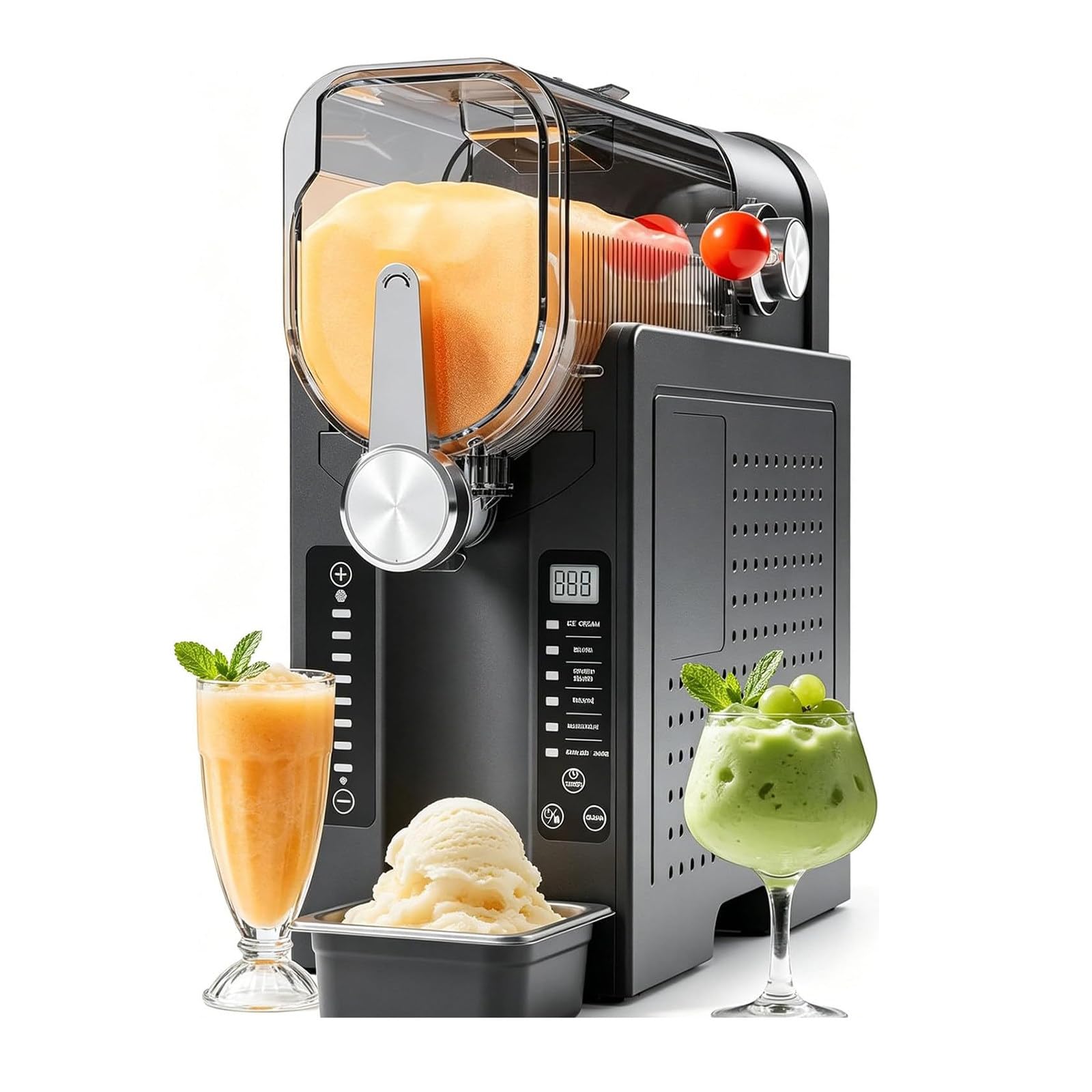 Hajmyrdonyx Multicolor 1.6L Slushie Machine Drink Maker With 6 Presets, No Ice Needed, 360° Mixing, One-Touch Self-Cleaning, Ice Cream & Smoothie Machine For Margaritas, Frappés, Cocktails & More