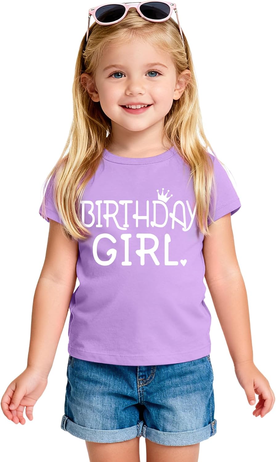 Birthday Girl Shirt Toddler Baby Girls Birthday Outfit Cotton T-Shirt Size 2-10 Years