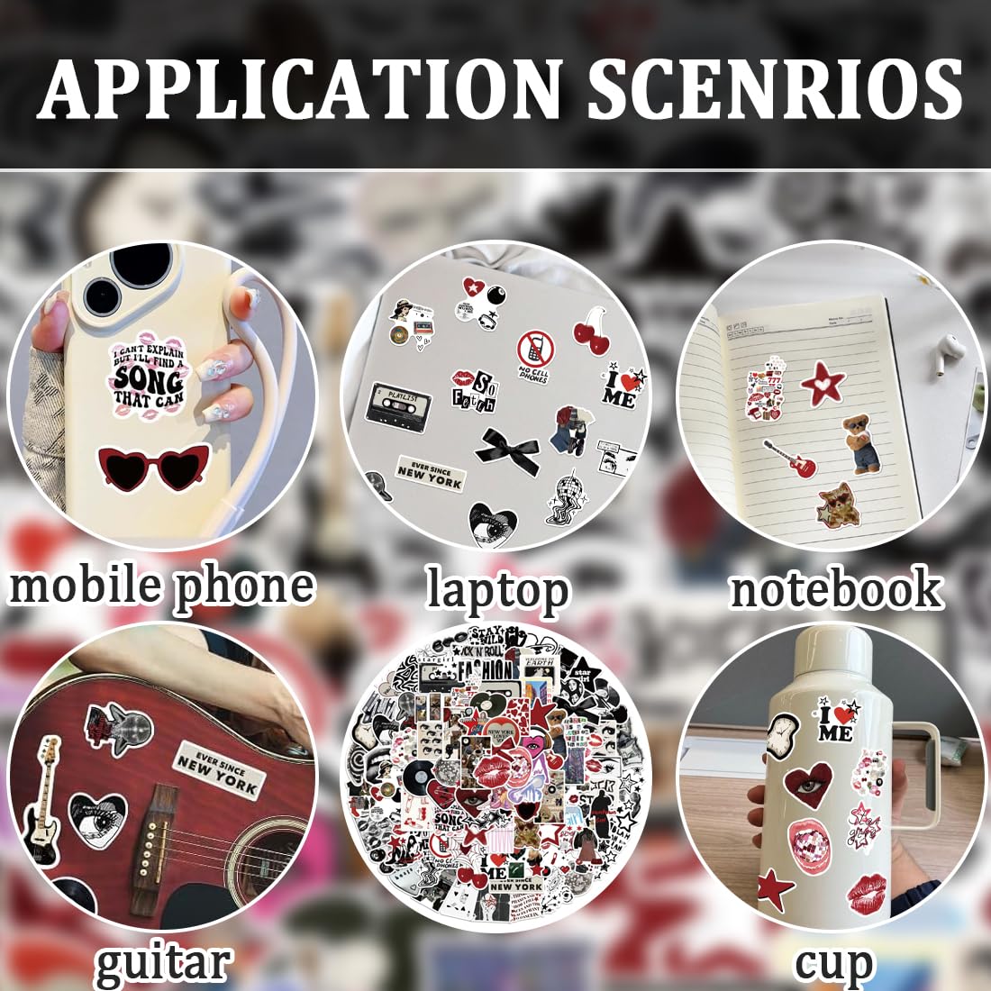100psc Y2K adesivi stickers sticker stickers aesthetic eleganti adesivi in vinile per computer portatili bottiglie d'acqua moto e altro ancora design hip hop e graffiti per bambini e adulti