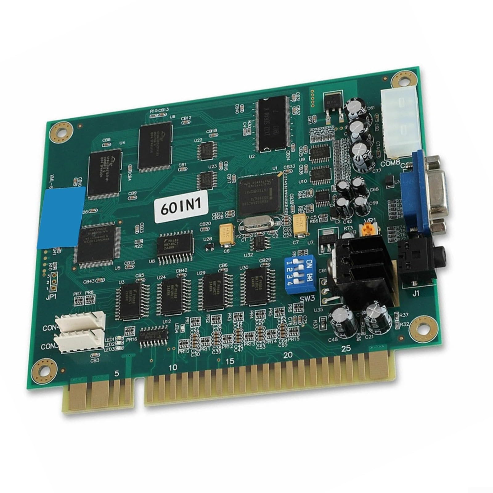 Scheda PCB multicade 60 in 1 con uscita CGA/VGA per JAMMA per armadio arcade, supporta trackball e joystick, compatibile con alimentazione ATX, modalità verticale e cocktail, circuito per giochi retrò