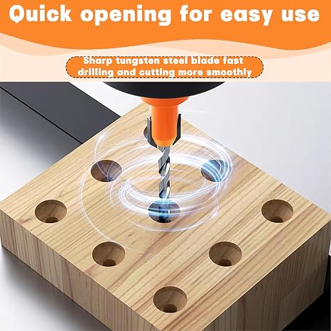 Countersink Drill Bit - 5 Countersink Drill Bit Sets with 5 Different Sizes + 5 Replaceable HSS Bits + 5 Wrenches for Precision Woodworking, Hole Diameter: 8mm for Woodworking Countersink Drill Bits