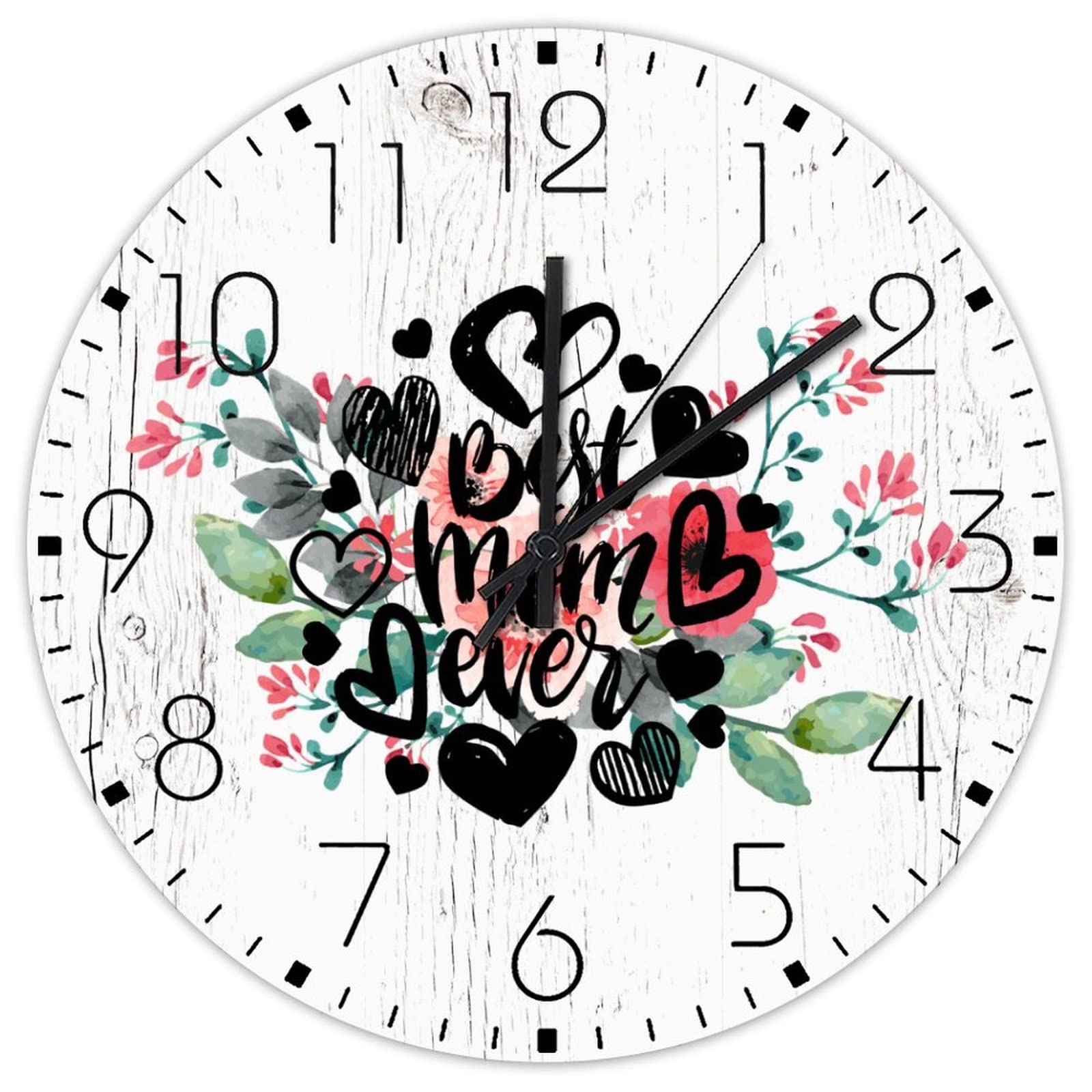 Horloge murale silencieuse en bois pour supprimer le tic-tac du salon 38cm