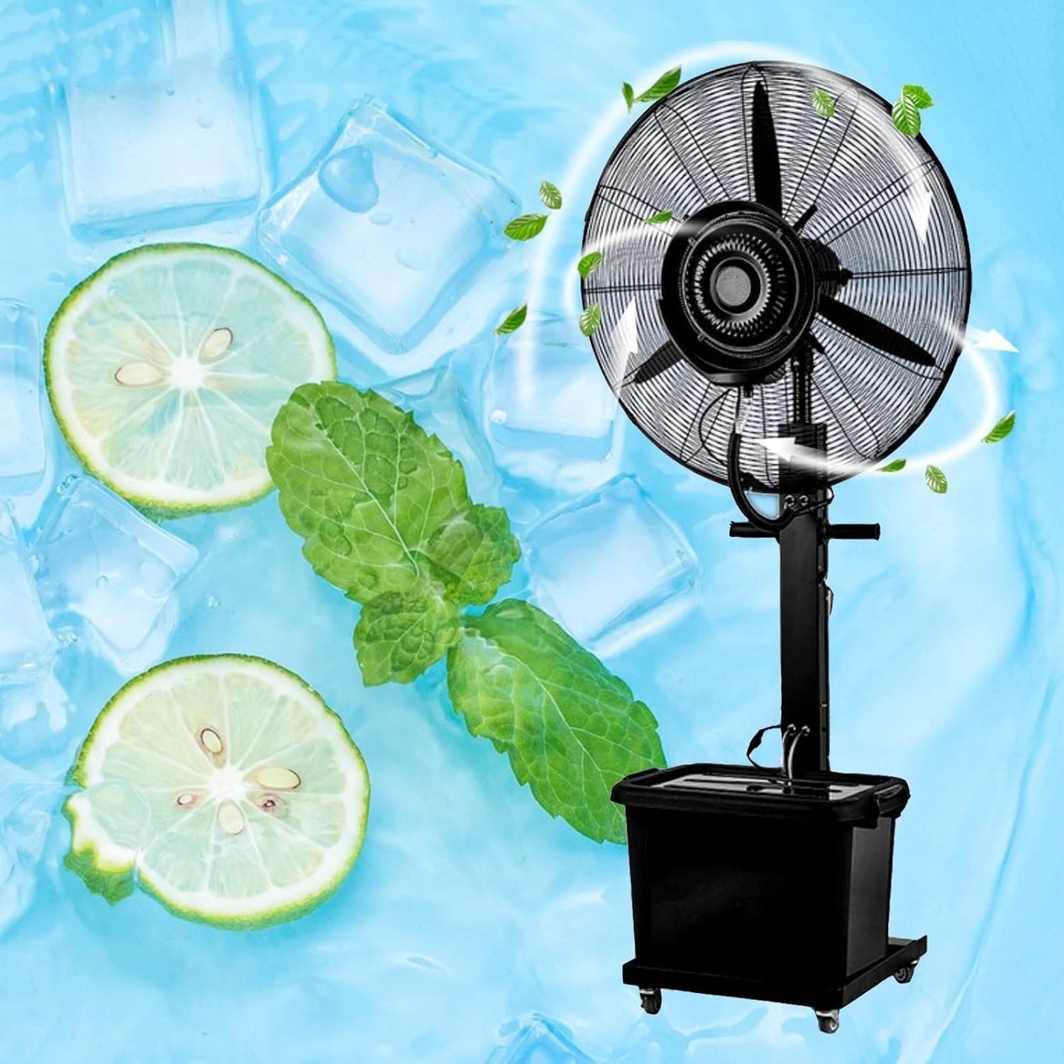 Lnder Heavy Duty Outdoor Misting Fan Floor Fans Misters For Cooling Patio Garden