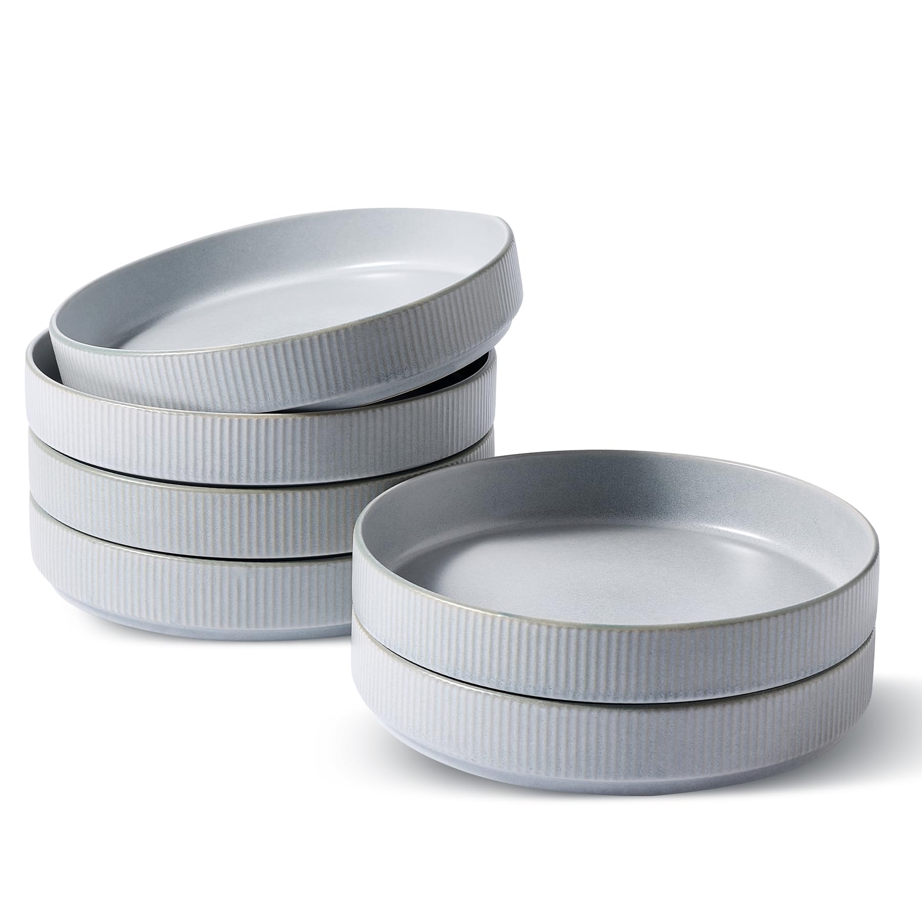 Bols à pâtes de 21 cm assiettes à salade lot de 6 bols peu profonds gris clair famiware