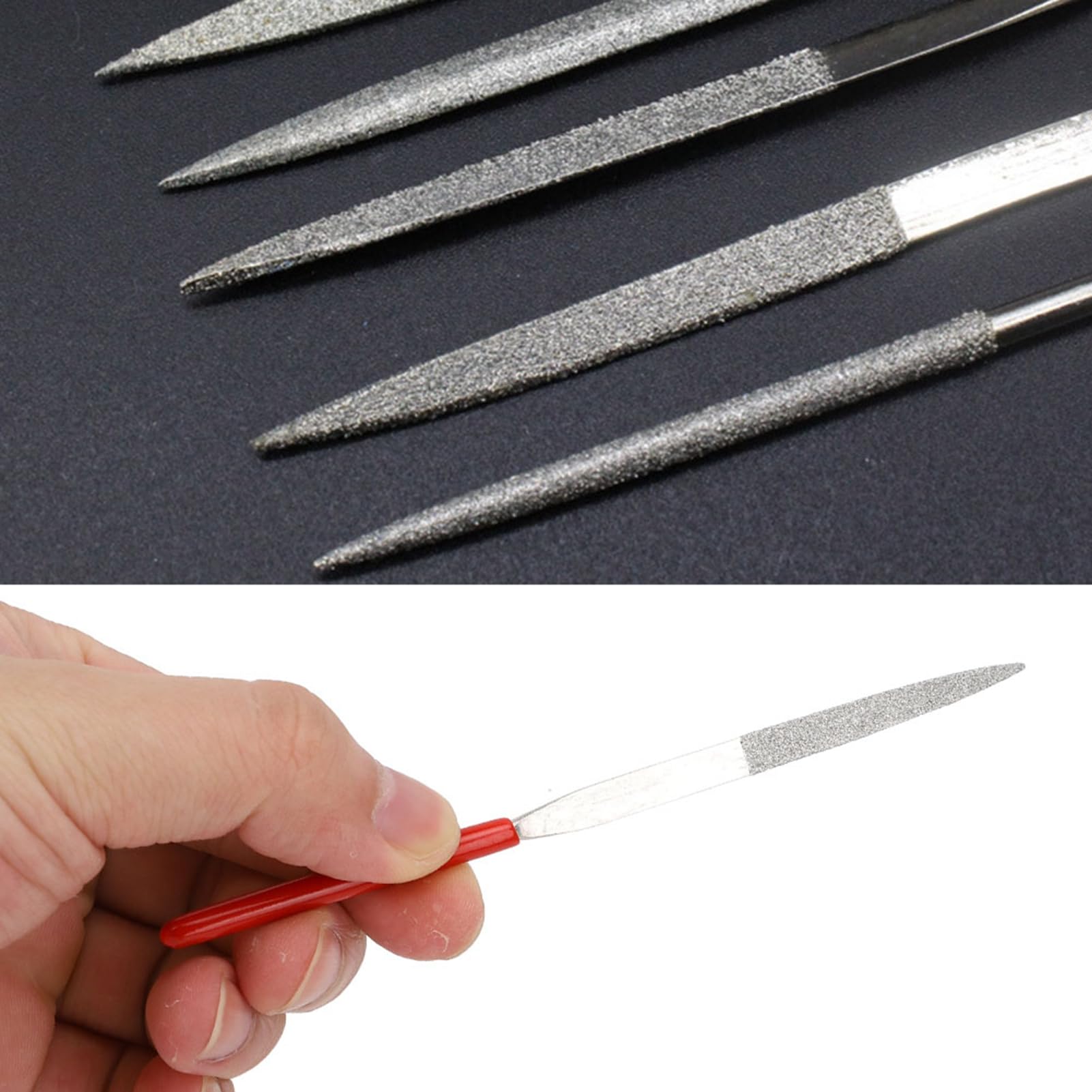 10 Pz 5x180mm Set Di Lime Ad Ago Diamantate Lime Piatte Strumenti Rivesti In Tanio Artigianato In Ceramica Fai Da Te Raspa Per Legno Ago Per Vetro Metallo - Foto 4