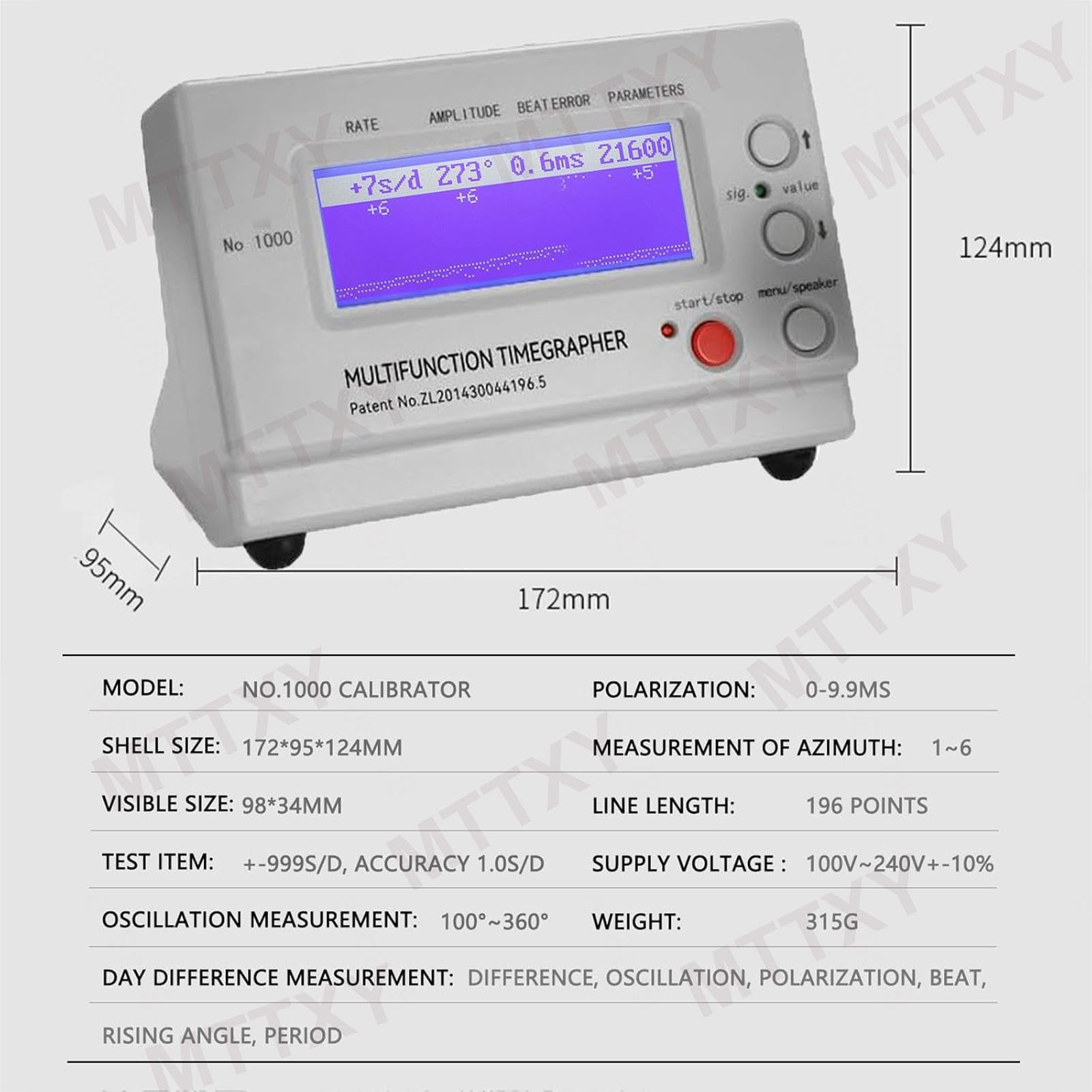 Tester Zegarków Timegrapher, Maszyna Do Pomiaru Czasu, Wielofunkcyjny Tester Zegarków, Profesjonalne Narzędzie Do Kalibracji Zegarków Dla Zegarmistrzów Mechanicznych,NO.1000