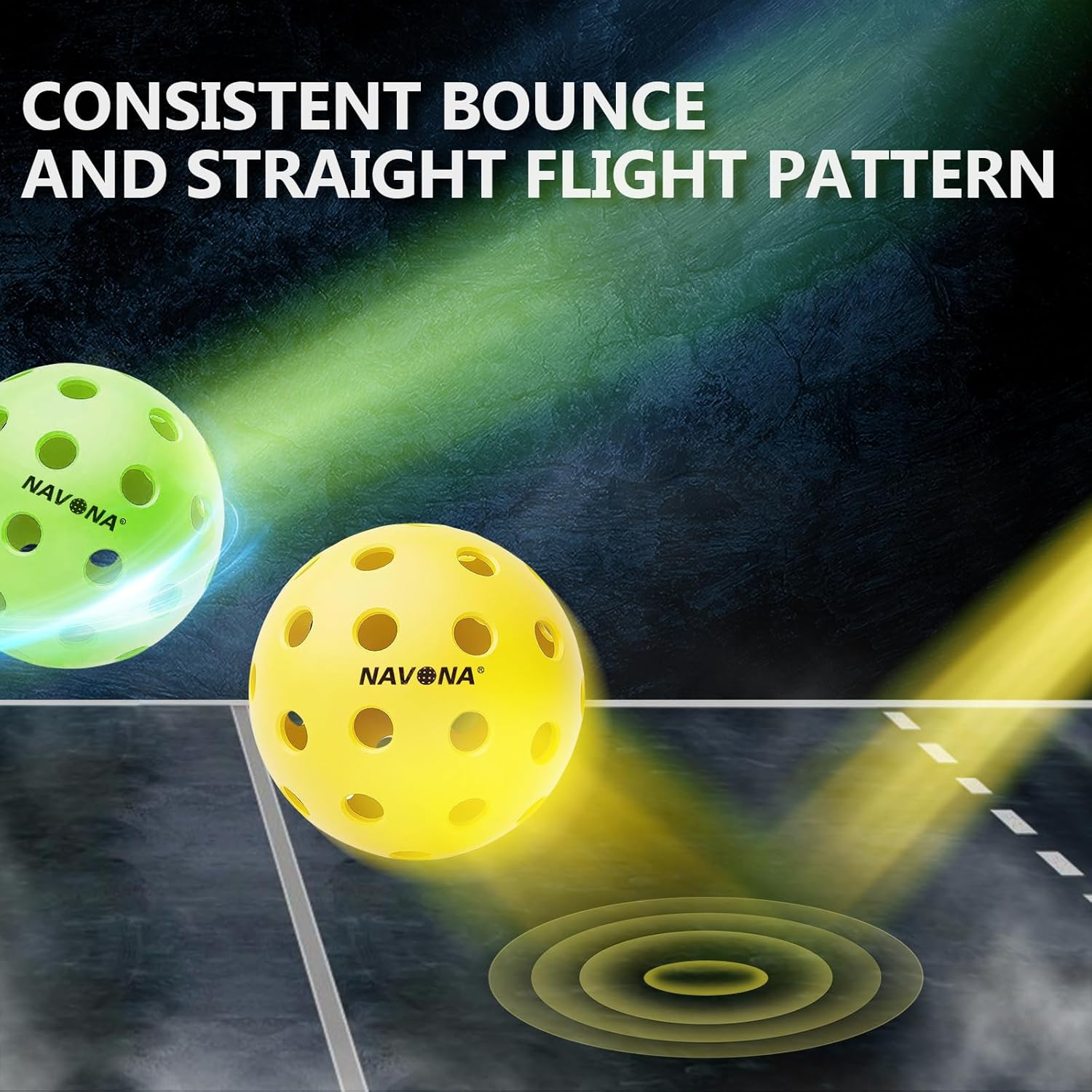 Navona 40 Pack Premium 40-Holes Multicolor Outdoor Pickleball Balls, Meet USAPA Official Requirement, Perfectly Balanced, High Bounce True Flight, Durable Outdoor Pickleball Set - Image 5