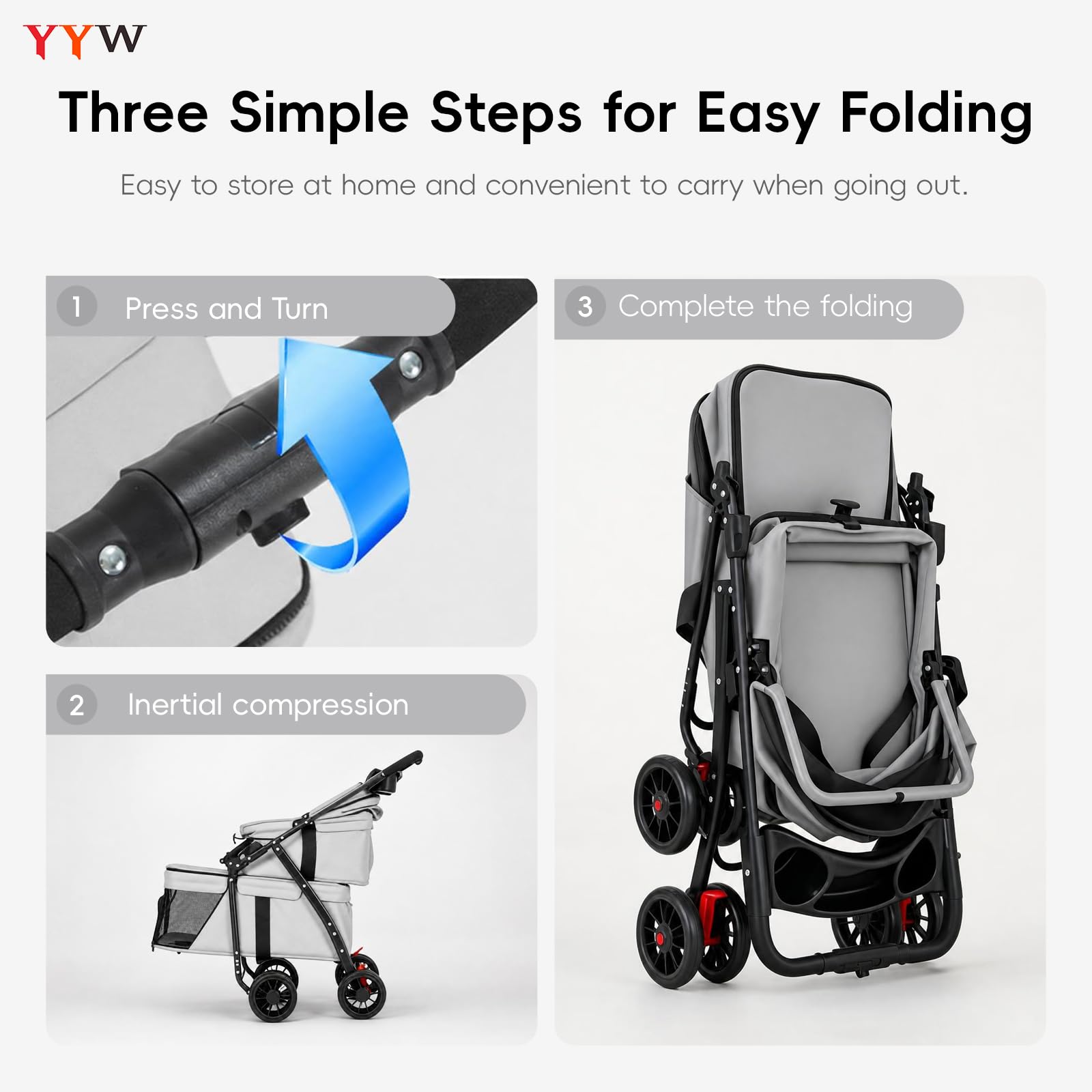 Amazon.com: YYW Double Pet Stroller Foldable 2 Carriages Cup