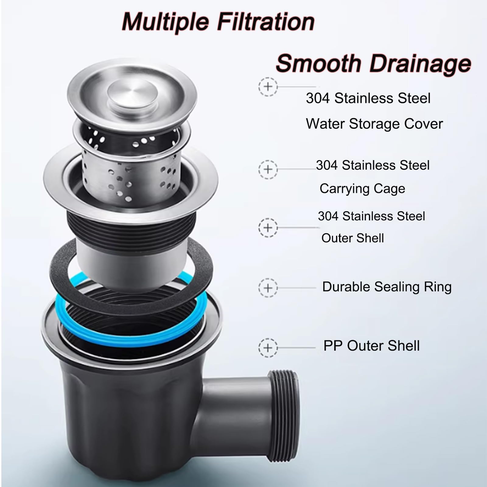 Fregadero Camping de Encastre, Lavabo Caravana con Grifo Extraíble, de Cuarzo, Fregadero Cocina 1 Seno con Rejilla y Desagüe para Caravanas(Black)
