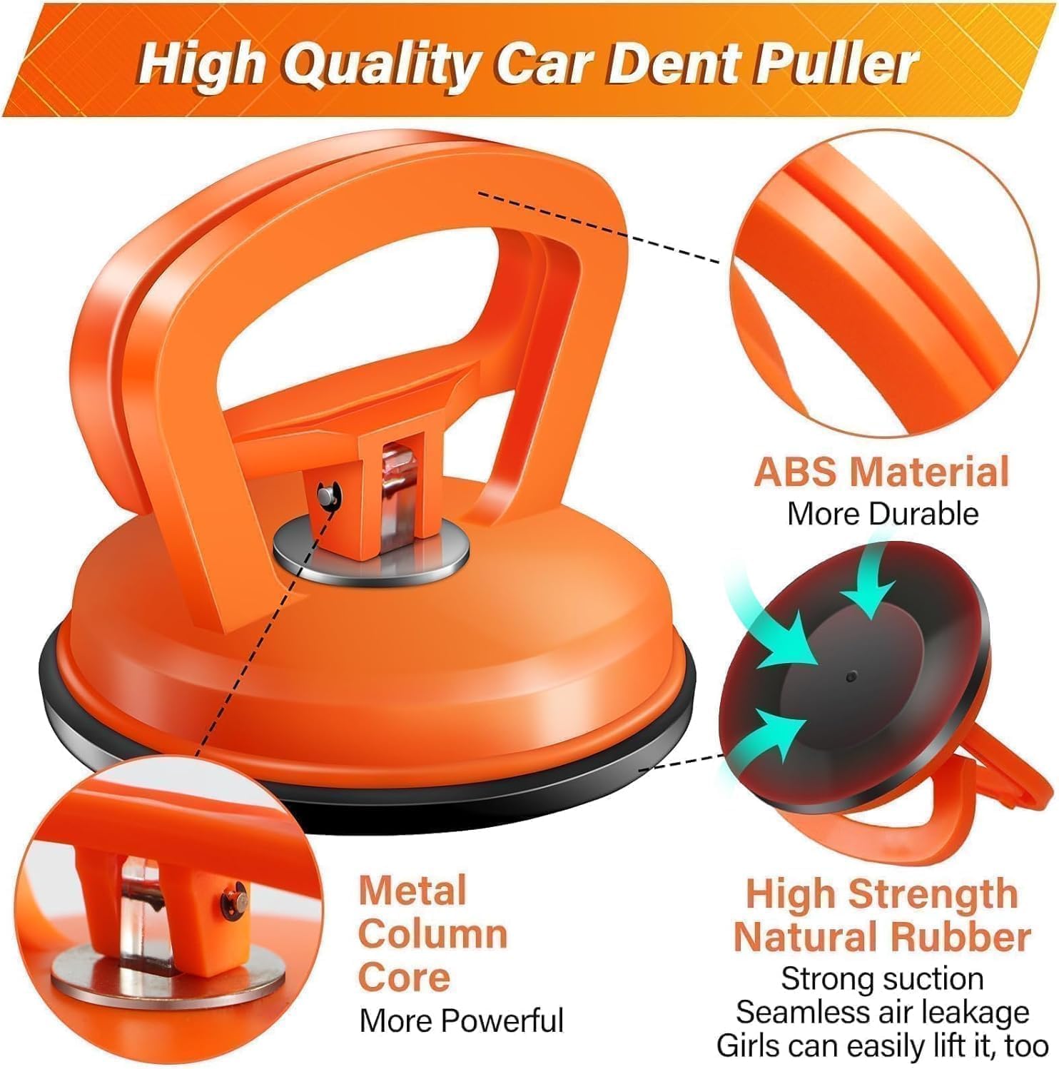 Dent Puller,Car Dent Puller 3 Pack Dent Remover Tool Suction Cup Dent Puller Dent Removal Kit for Car and Dent Repair Kit for Car Body,Tiles Lifting,Objects Moving,Screen (Yellow White)