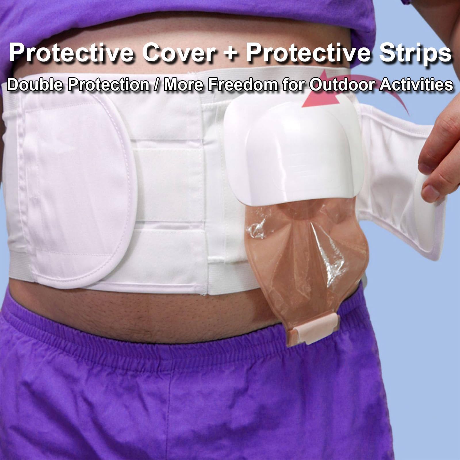 Fascia per Stomia, Cintura per Stomia Regolabile da Donna, Cintura Colostomia per Colostomia e Ileostomia Post-Operatoria Addominale(Large)