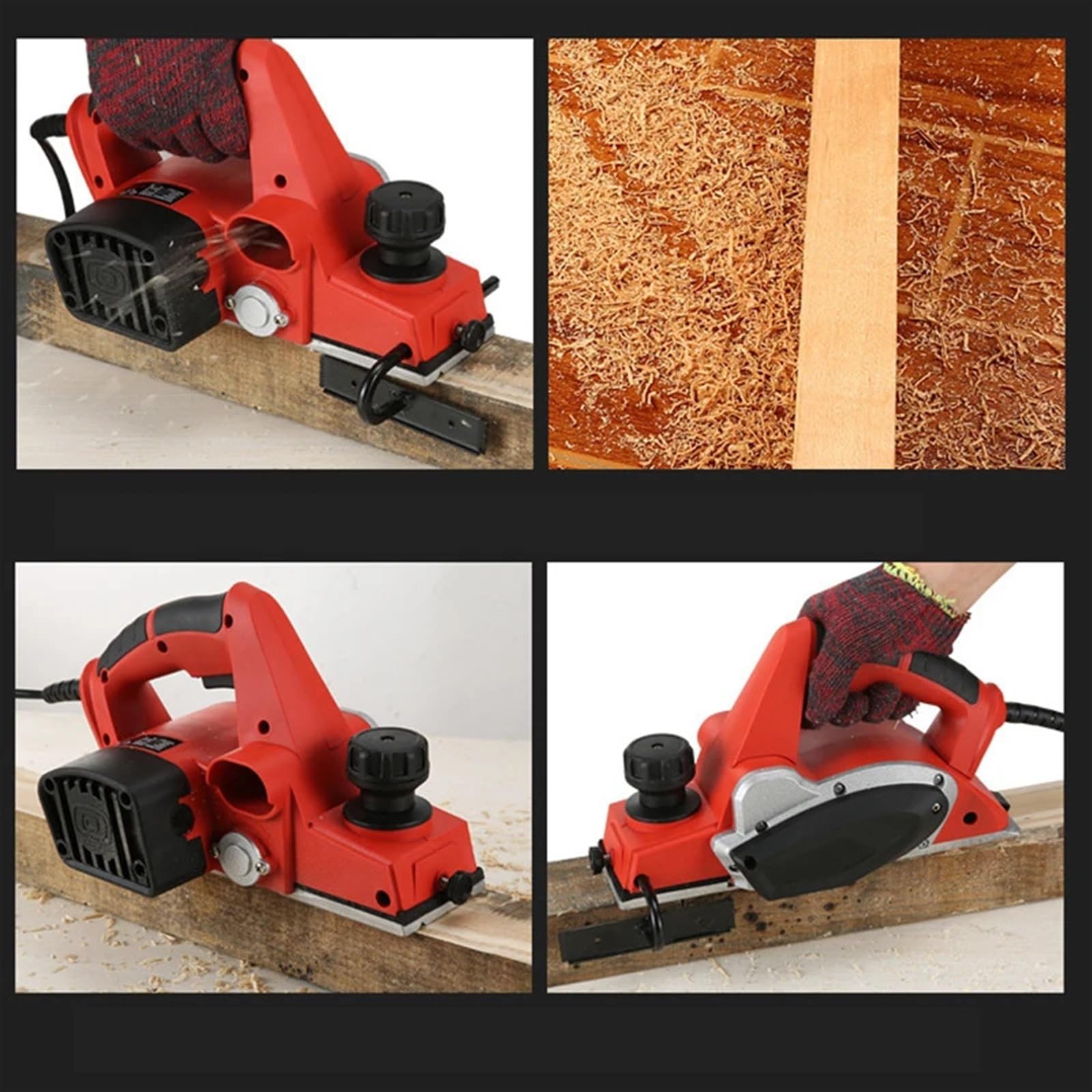 Strugarka do Drewna, Flip Dual Purpose Elektryczna strugarka Narzędzia stolarskie 1100 W Ręczna strugarka do obróbki drewna z drutu miedzianego Maszyna do cięcia