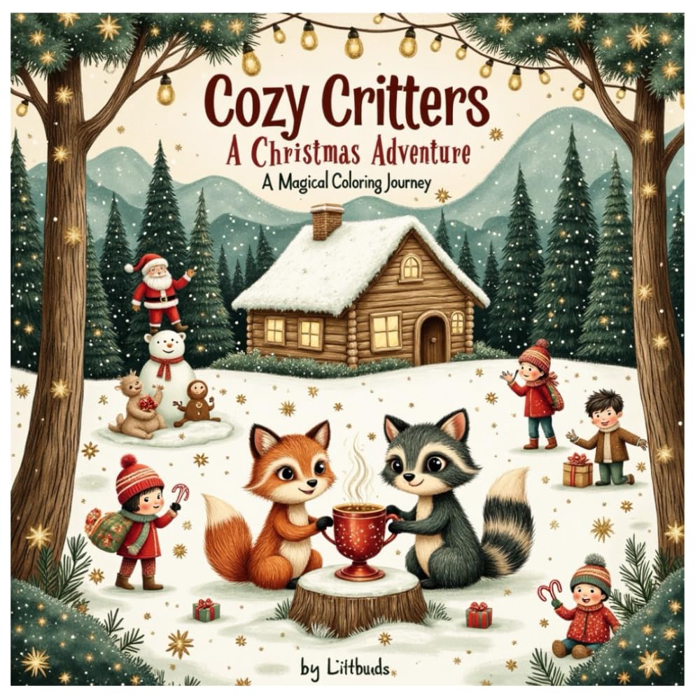 Cozy Critters: A Christmas Adventure: A Magical Christmas Coloring Journey (Cozy Critters Holiday Coloring)