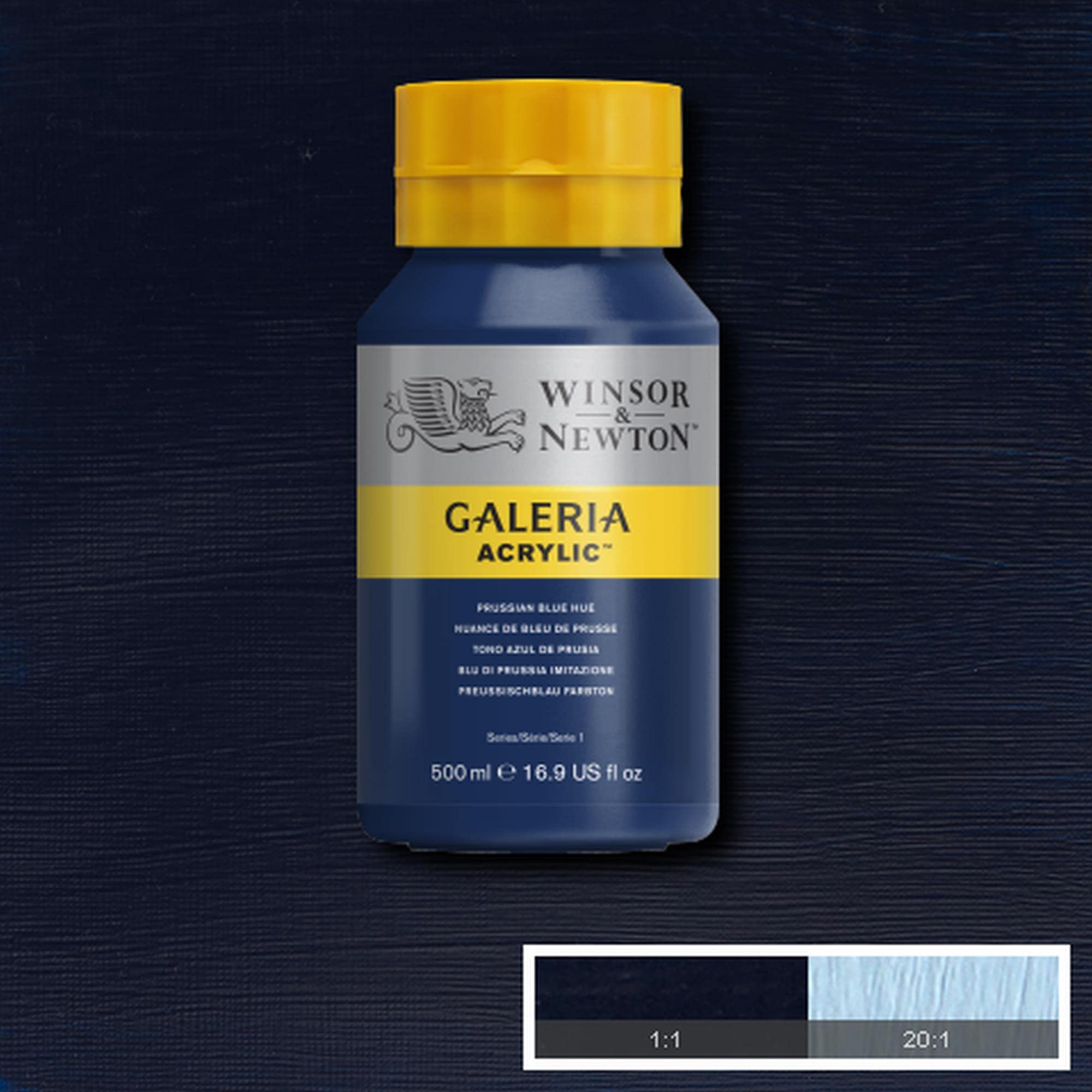 Winsor & Newton Series 1 500ml Bottle Galeria Acrylic Colour with Nozzle Cap - Prussian Blue Hue,WN2150541 - Image 2