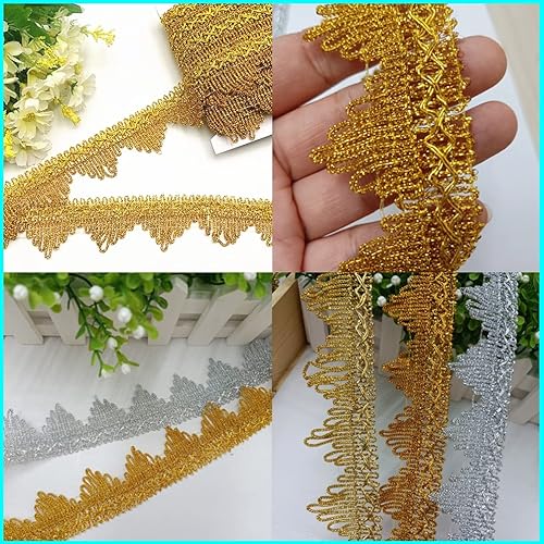 Miniatura 6 de dlboboai Cinta trenzada de poliéster con lentejuelas brillantes, 14 yardas y 1.378 in de ancho para costura, manualidades, ropa, cortinas,