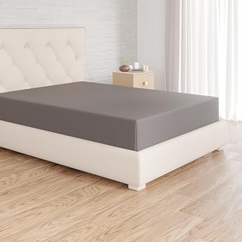 Amazon Basics Jersey Fitted Sheet Dark Grey 120 x 200 cm