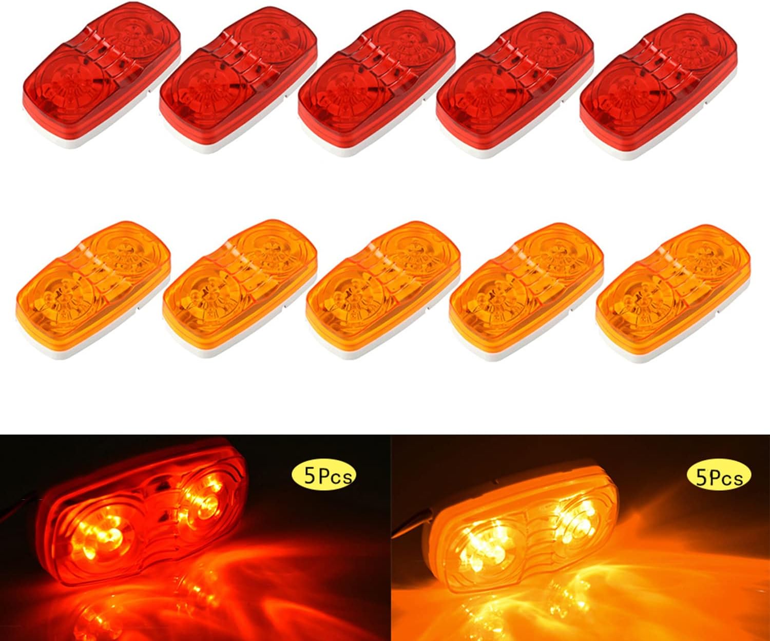 Trailer Marker LED Light 10 Pack Double Trailer Side Marker LED Light