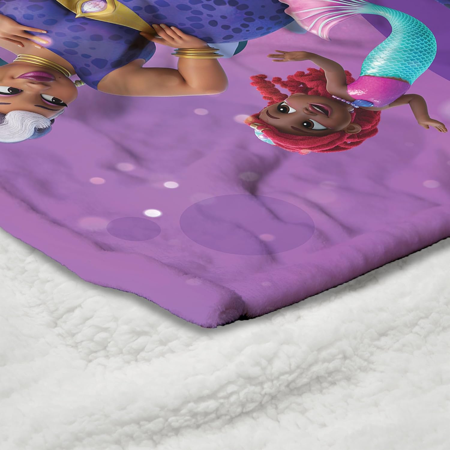 Northwest Disney Junior The Little Mermaid Silk Touch Sherpa Throw Blanket, 50" x 60", Ariel and Ursula