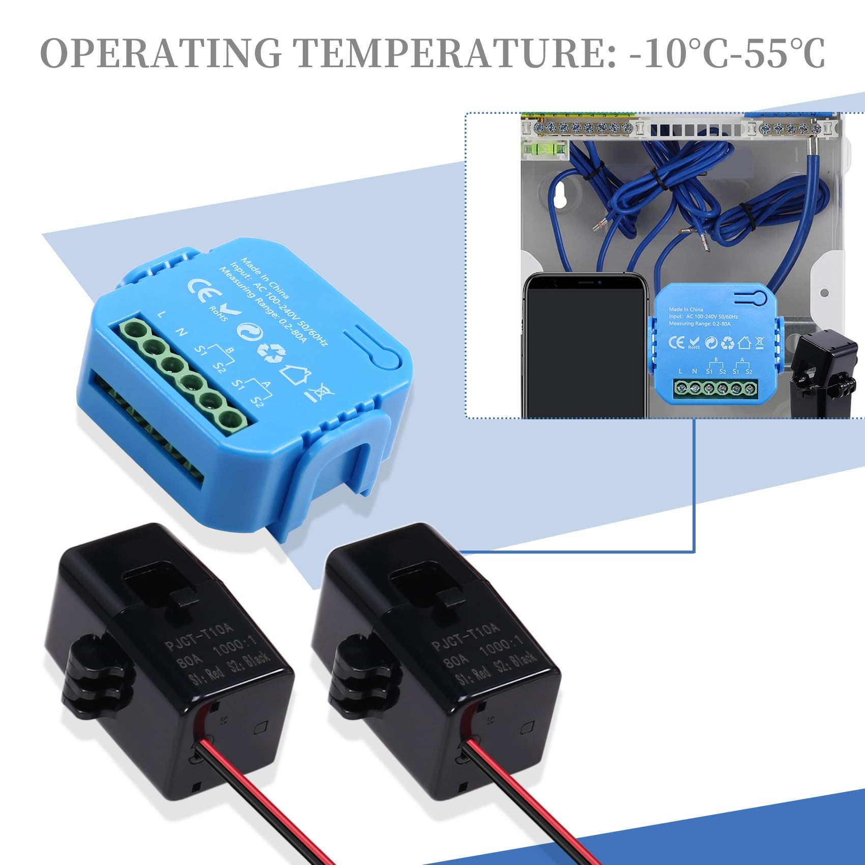 2 Medidores de Energía Inteligentes Tuya, Monitor de Consumo de Energía Bidireccional, Compatible con Control por Aplicación