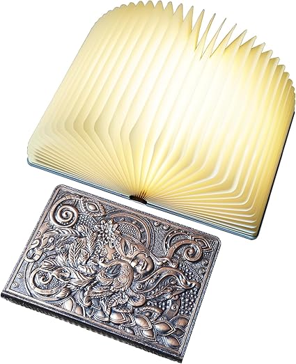 QXMGCBOK Decorative LED Book Lamp with Relief Design RGB Mood Light