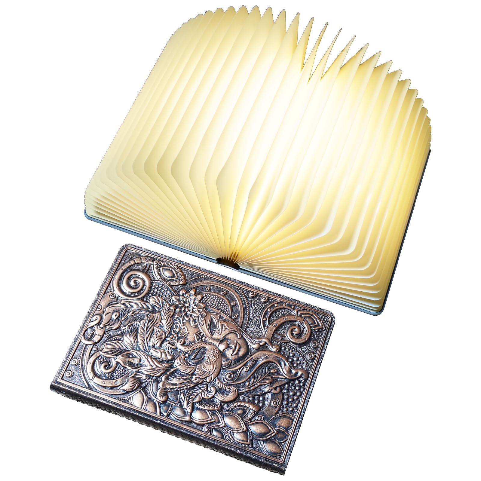 QXMGCBOK Luz LED en relieve para libros, regalos para amantes de los libros | Lámpara de libro, color bronce, luces de lectura para libros en la cama