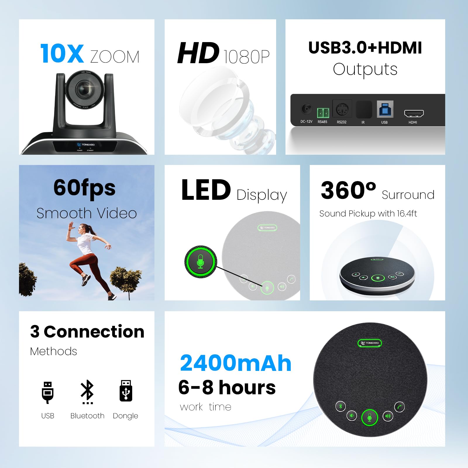 Snapklik.com : TONGVEO 10x Zoom Conference Room Video Camera System ...