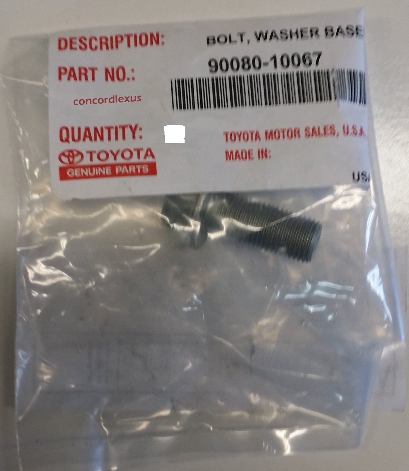 Amazon.com: TOYOTA 90080-10067 Bolt, Washer Based H : Automotive