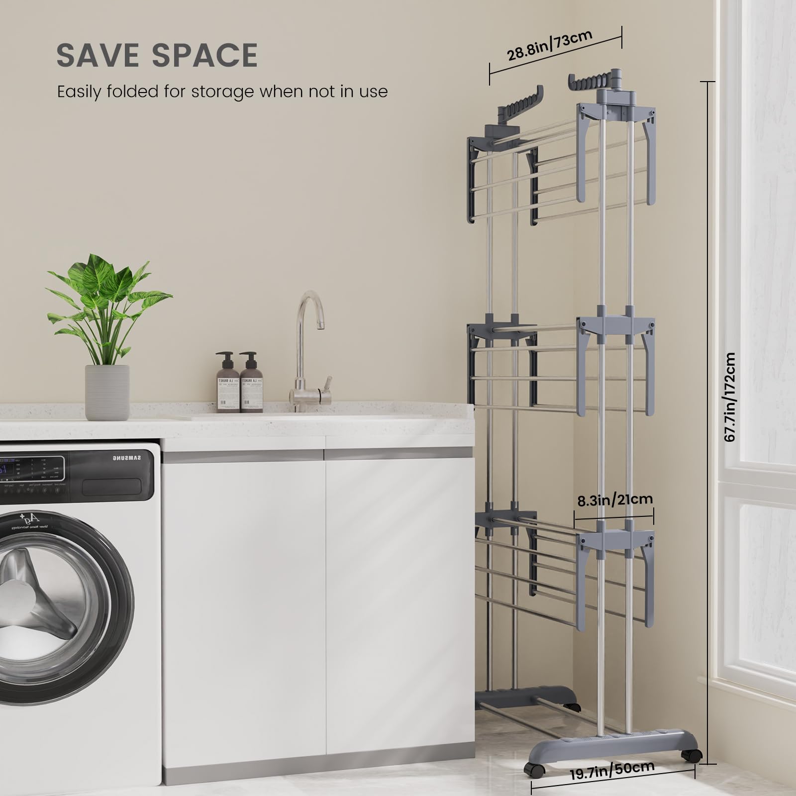 Innotic Clothes Drying Rack Large Clothes Horses Rack Tier - Main Image