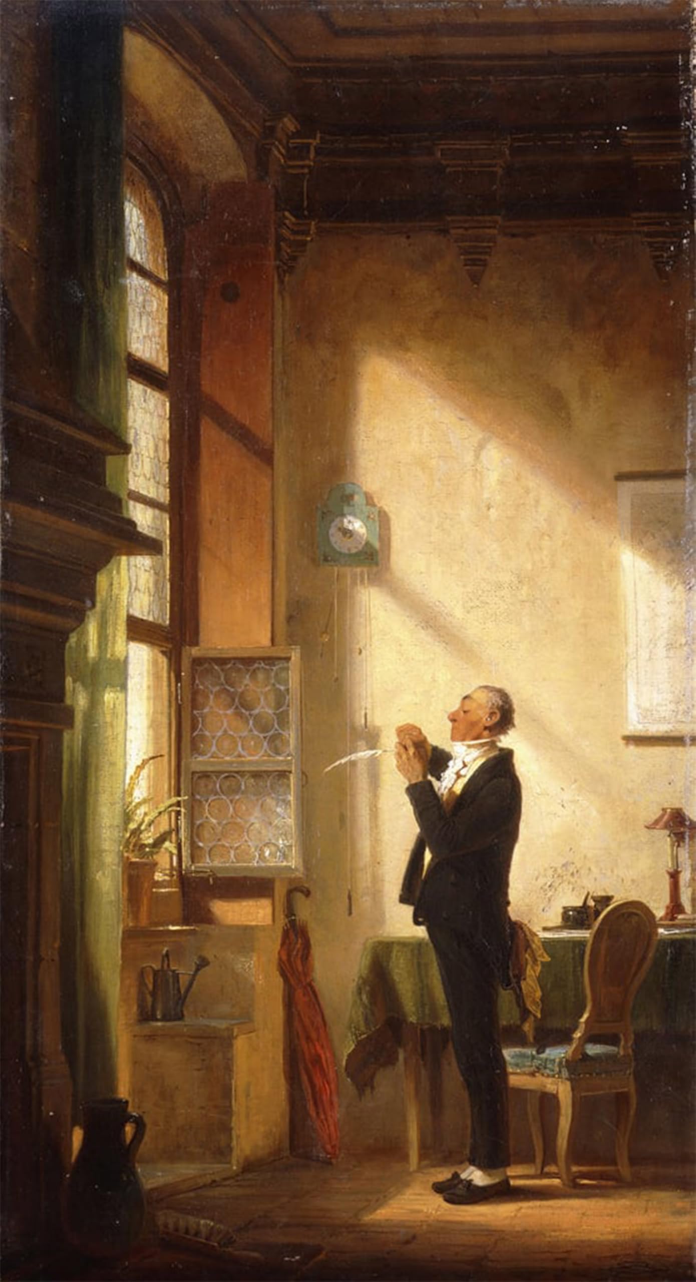 SERENDIPITP Aesthetic Poster Photo Wall Print Retro Picture A Writer Sharpening his Quill The scribe cutting a quill by Carl Spitzweg Modern Wall Artwork for Home Decor 60x90cm