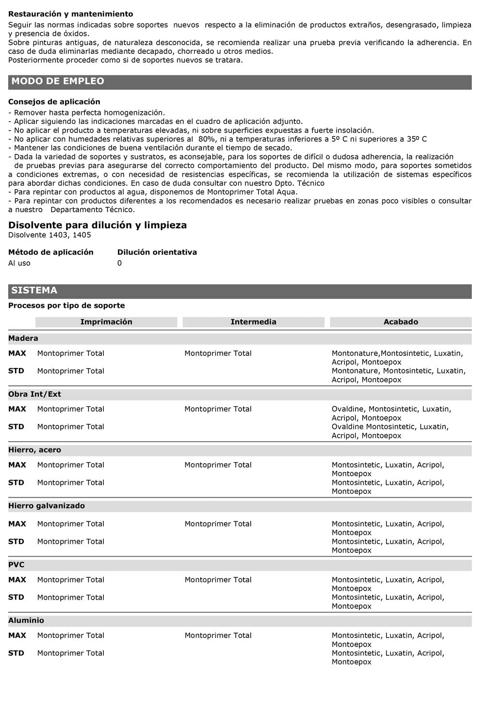 Imprimación Universal al disolvente Montoprimer Total (Blanco 102, 4L)