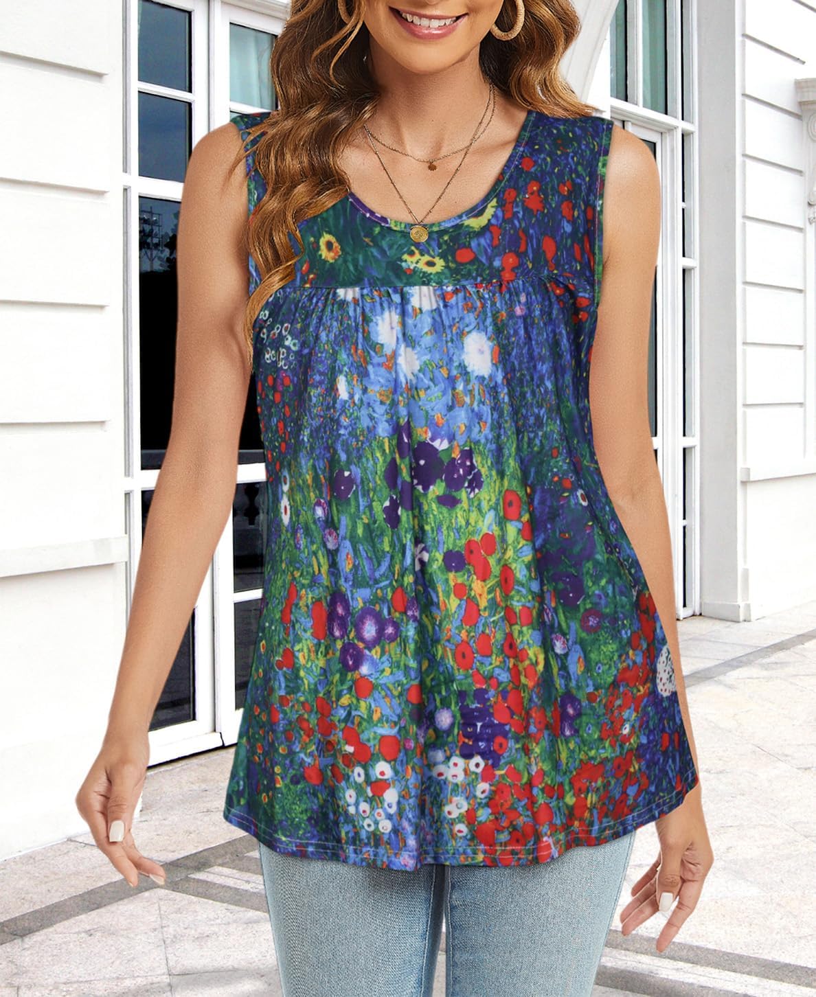 CHICGAL Womens Summer Tank Tops Sleeveless T Shirt Casual Loose Fit Tunic Blouses - Image 4