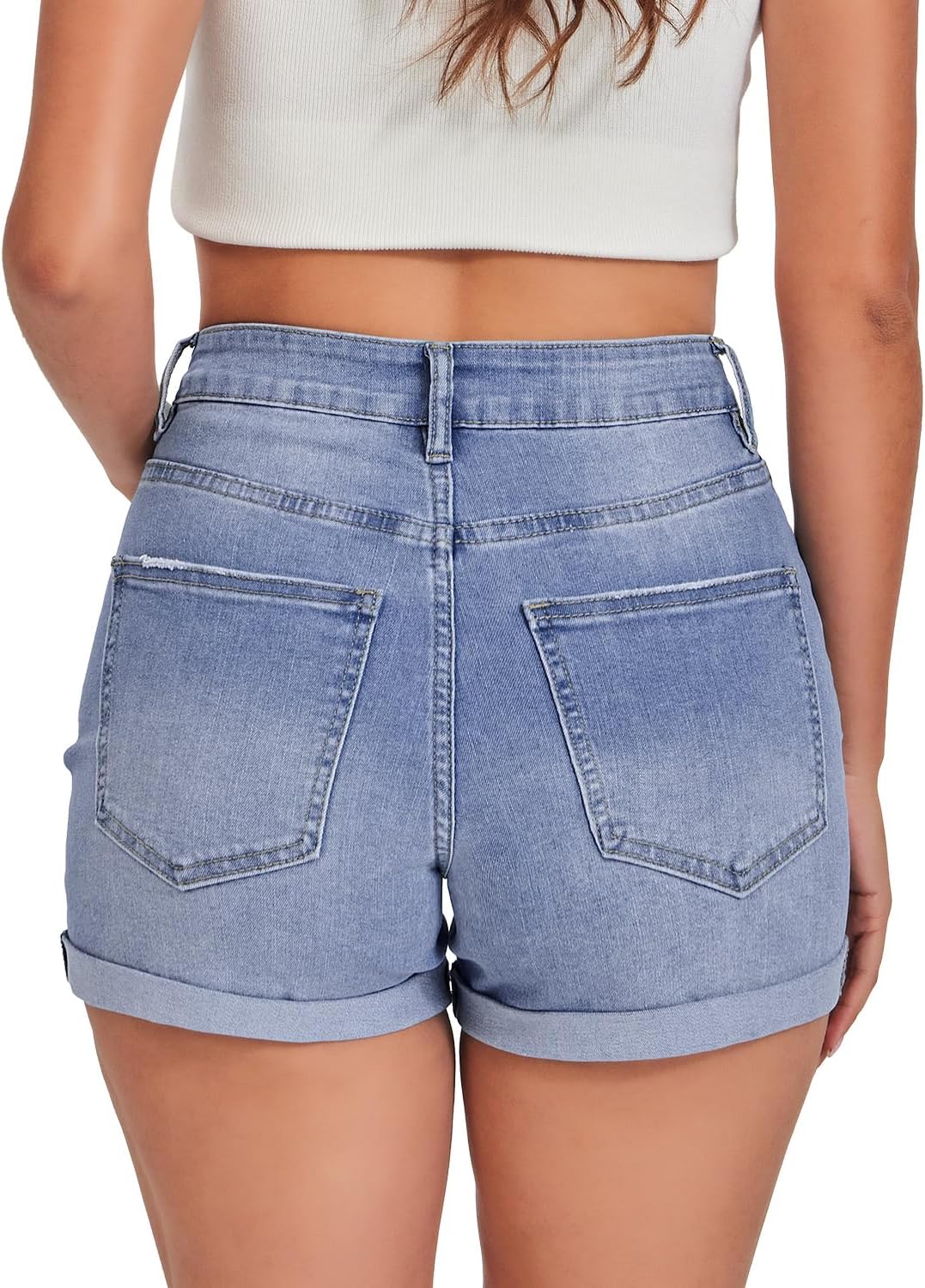 VIPONES Jean Shorts Womens High Waisted Stretch Summer Shorts for Women Trendy 2026 Outfits Casual Frayed Denim Shorts