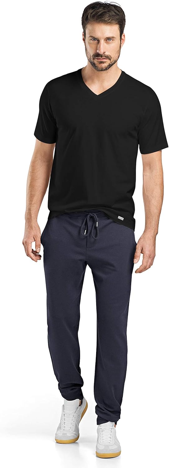 HANRO Men's Living Short Sleeve V-Neck Shirt 75051