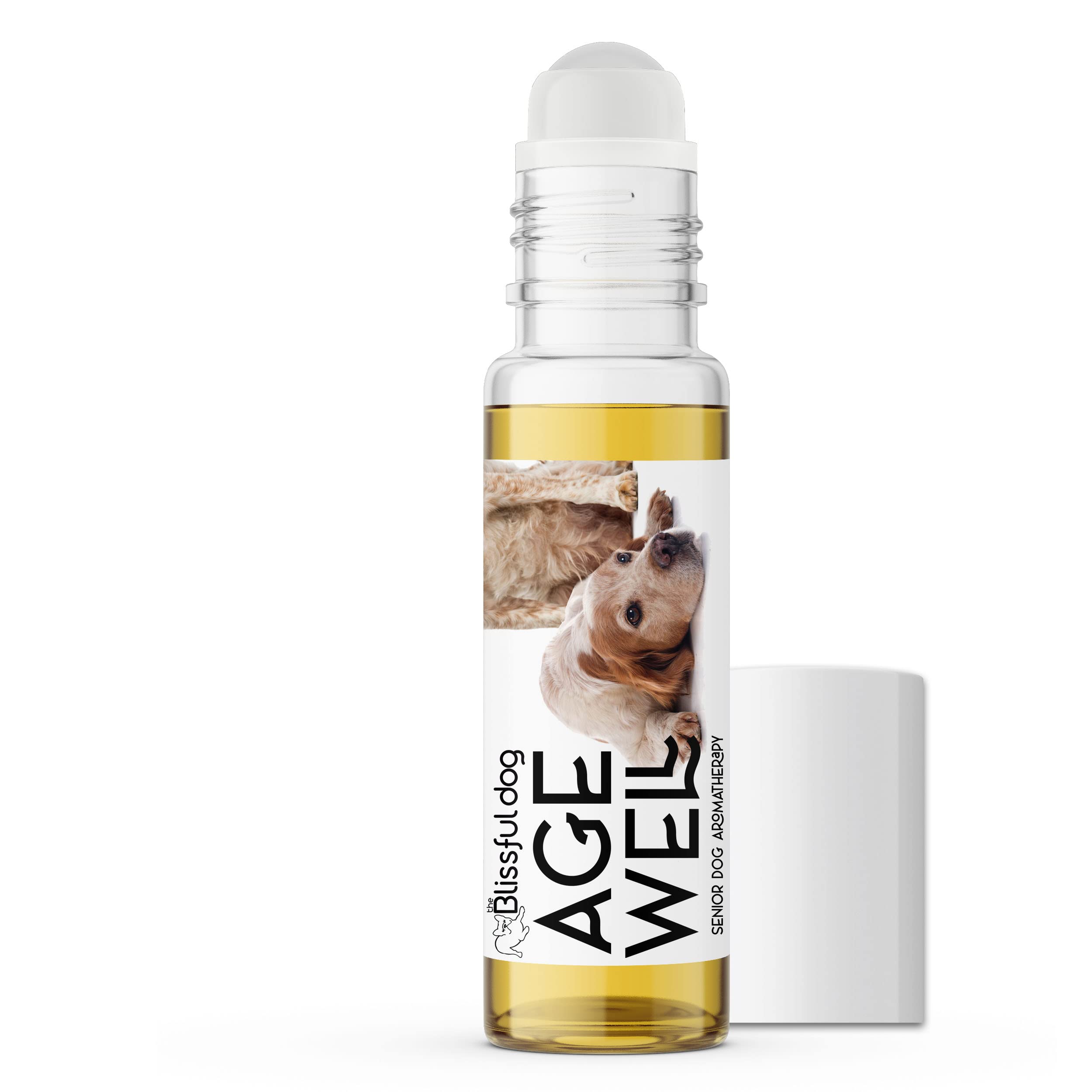 The Blissful Dog Brittany Spaniel Age Well Dog Aromatherapy Roll-On Bottle for Your Dog's Peaceful Ageing