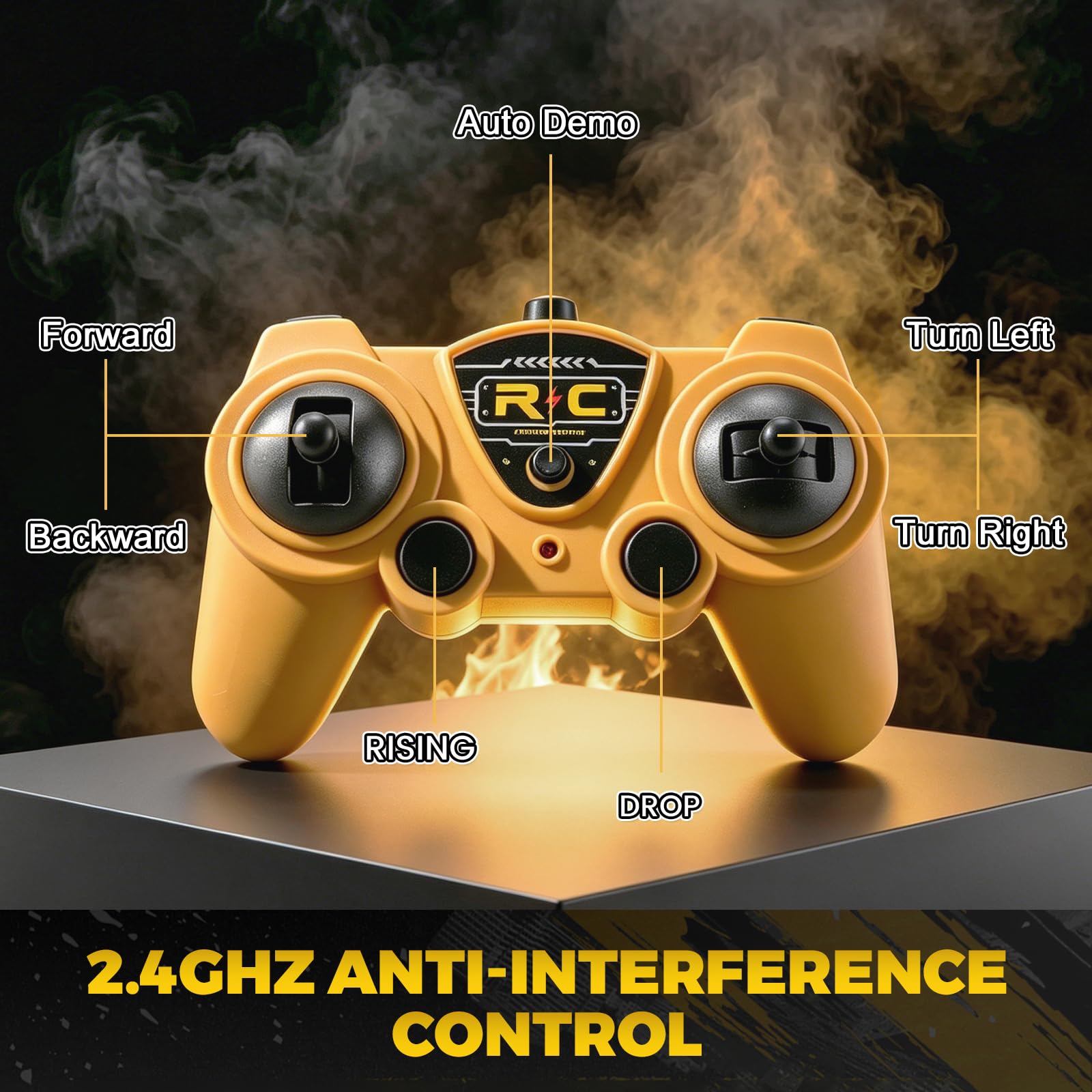 YESHIN 1:24 RC Kipper LKW, 6 Kanal Ferngesteuerter Baustellen LKW mit Licht, 2.4GHz Funksteuerung, Elektrische Kippmulde, Offroad Baufahrzeug Spielzeug für Kinder Jungen