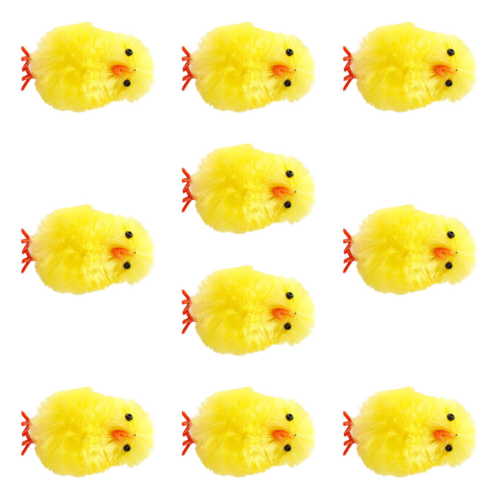 10Pcs 4CM Yellow Chick Soft Plush Polyester Chick Ornament for Craft Easter Basket Fillers Festive Decoration Holiday Crafting Supplies