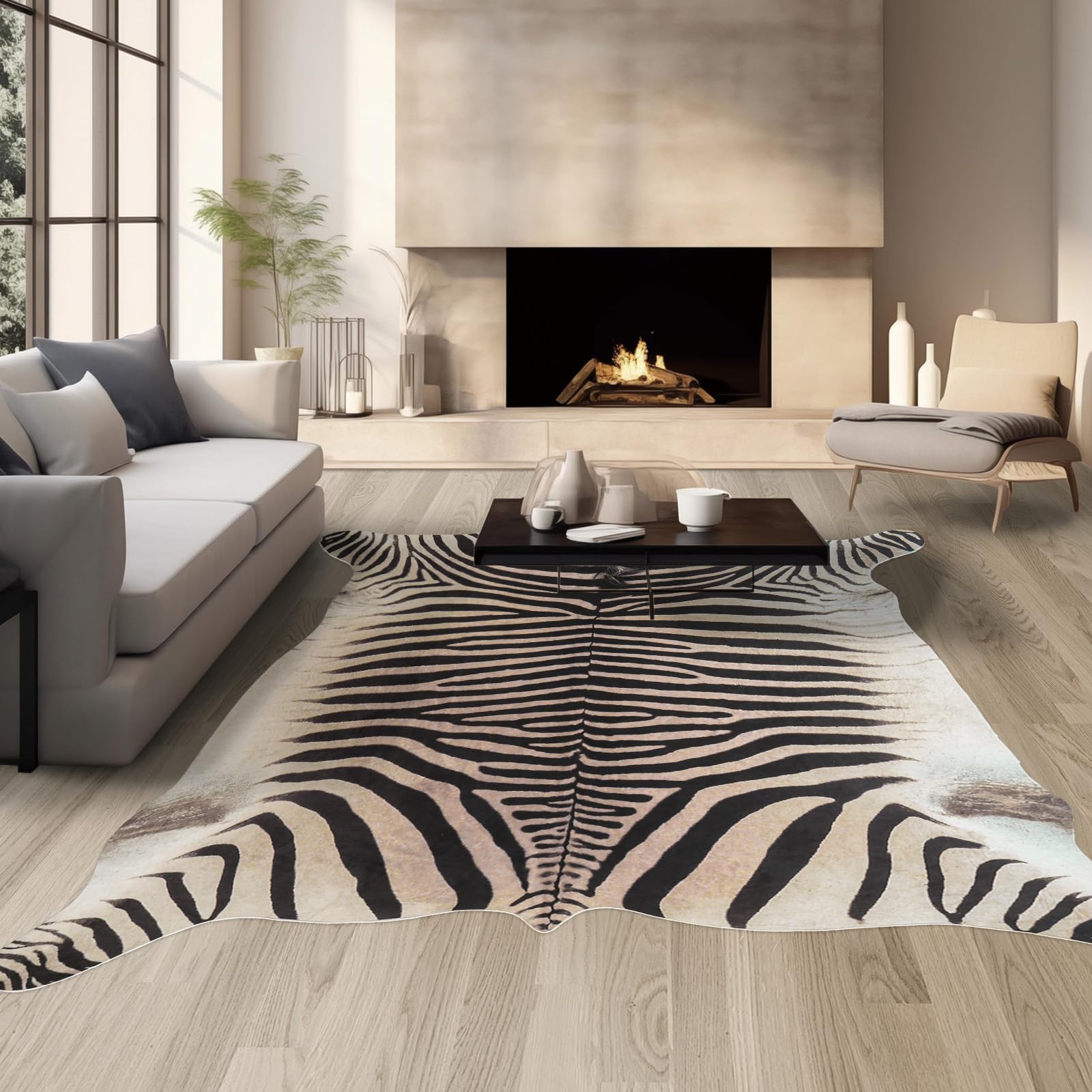 Amazon.com: Guyekobe Large Zebra Rug10x8 ft Beige and Brown