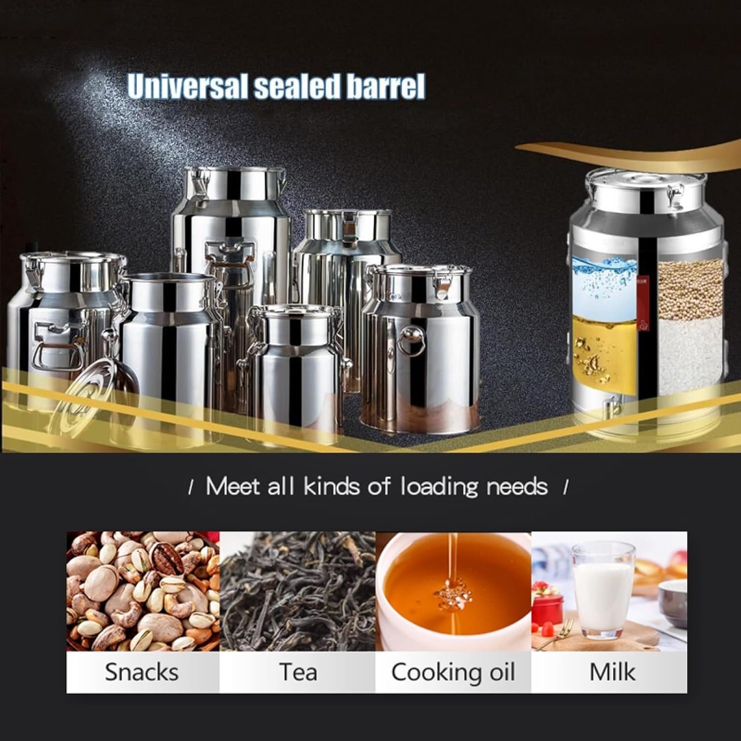 Milk Can Milk Bucket Stainless Steel Milk Can Wine Bucket Heavy Duty Milk Transport Can with Sealed Lid Spigot Milk Transport Can Milk Jug (Silver 15l)