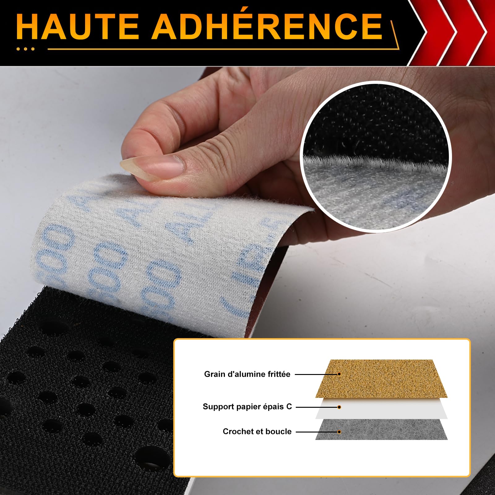 Rouleau De Papier Abrasif Auto-Agrippant Grain 80, 70 mm x 12 m | Papier De Verre Quartz pour Le Bois, Le MéTal, La Peinture, Le PlâTre pour Ponceuses Vibrantes et Manuelles