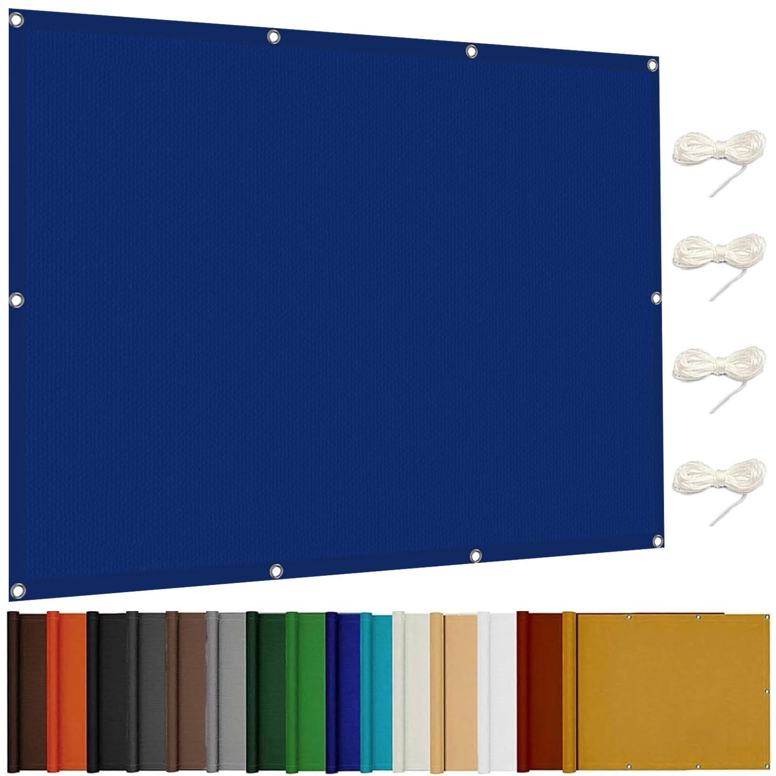 Voile d'ombrage 6 x 6 m polyester bleu foncé traité anti UV avec oeillets de fixation