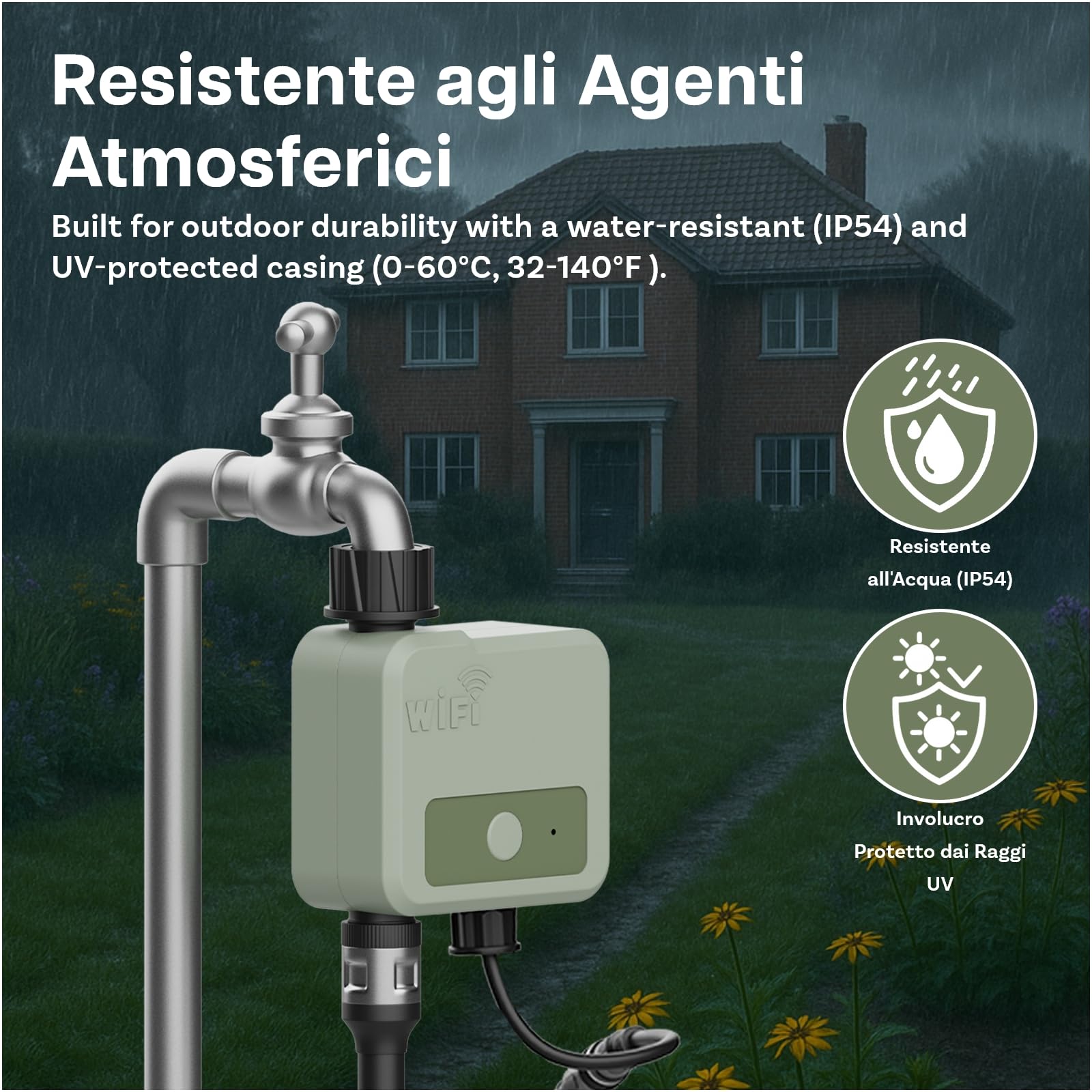 Timer Irrigazione WiFi Smart di MMOBIEL – Programmatore per Irrigazione Alimentato da Solare & USB - 30m Raggio Wireless, Programmazione Automatica, Resistente alle Intemperie - Facile Installazione