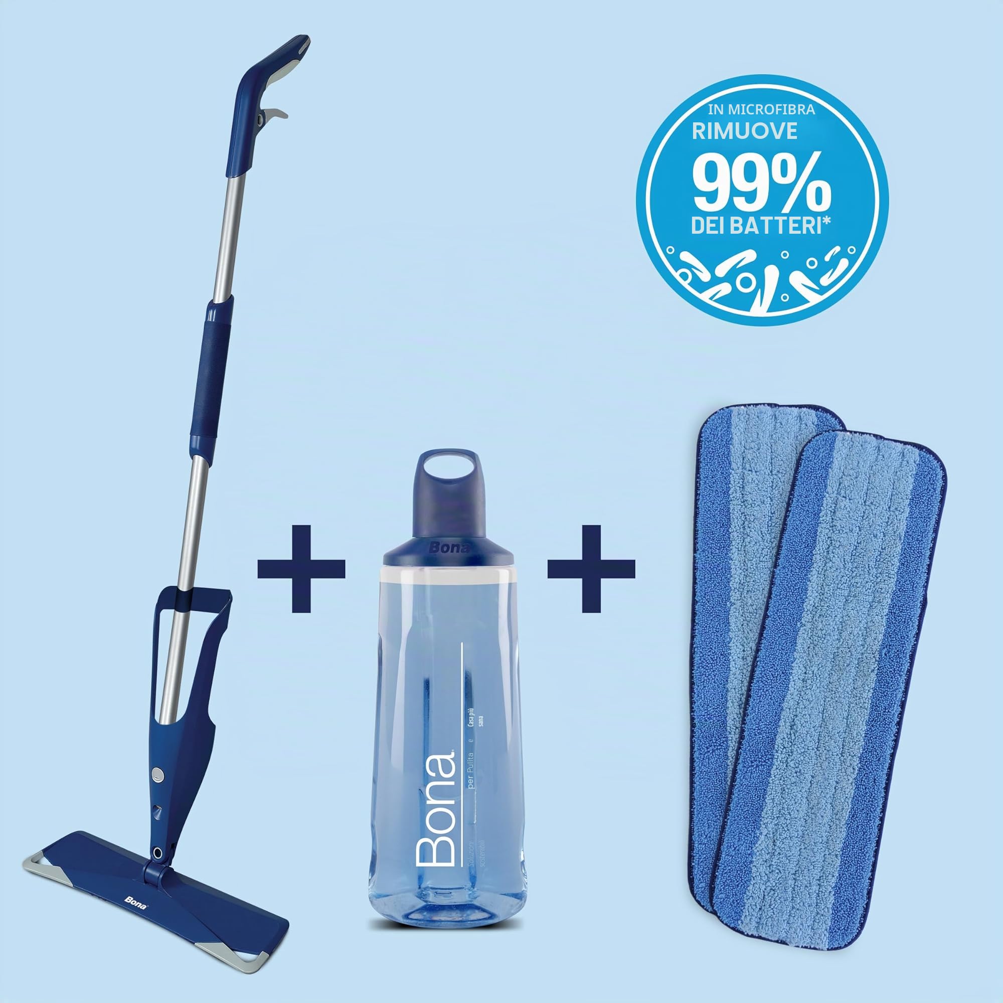 Bona parquet spray mop premio, spray mop lavapavimenti, mop microfibra pavimenti, pulizia pavimenti parquet, set con cuscinetto di pulizia in microfibra extra, mocio, mocio spruzzo, spruzzare, panno