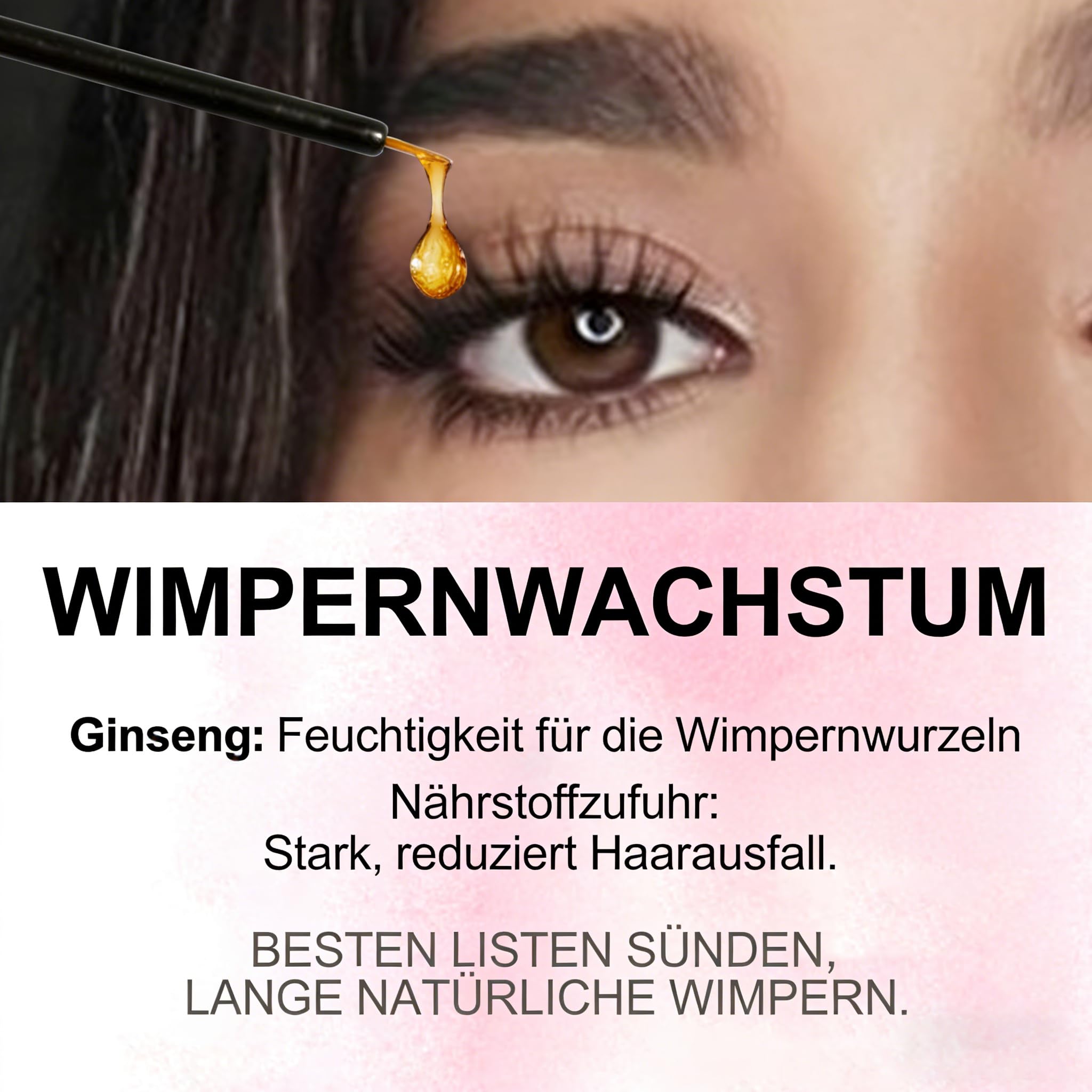 Lashcare Natürliches Wimpernserum ohne Hormone - Für schnelleres Wimpernwachstum, Intensiv längere & dichtere Wimpern - Pflegendes Lash Serum