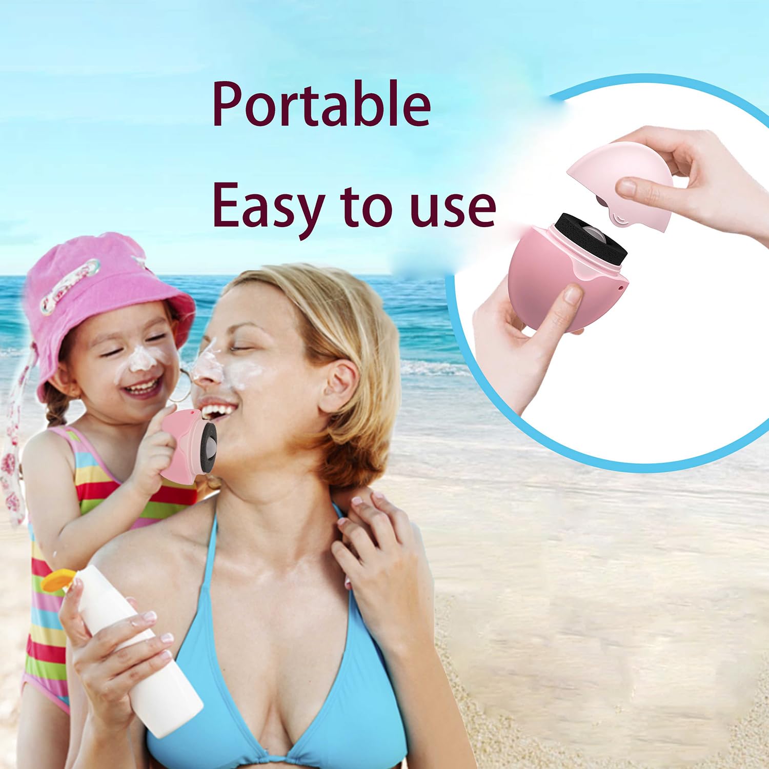 Applicatore Di Crema Solare A Rullo Ricaricabile - 1 Pezzo, Rosa, Spalma Sunscreen Applicator Dispenser, per L'applicazione Lozioni, Creme Solari, Lozioni il Corpo e Altro Ancora